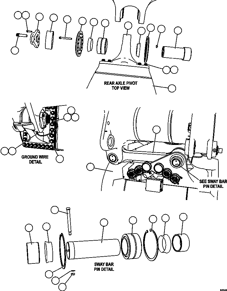 Komatsu parts book diagram for AFE62-AJ 930E-4SE S/N A31289, A31291, A31300, A31302, A31304, A31327, A31329, A31357, A31359, A31369, A31386, A31388, A31390, A31410, A31412 & A31414  LAS BAMBAS: REAR AXLE INSTALLATION