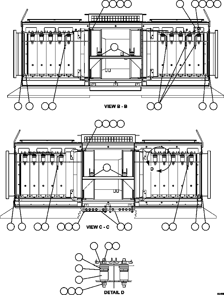 Komatsu parts book diagram for AFE62-AJ 930E-4SE S/N A31289, A31291, A31300, A31302, A31304, A31327, A31329, A31357, A31359, A31369, A31386, A31388, A31390, A31410, A31412 & A31414  LAS BAMBAS: RETARDING GRID ASSEMBLY  3/3    PC3185