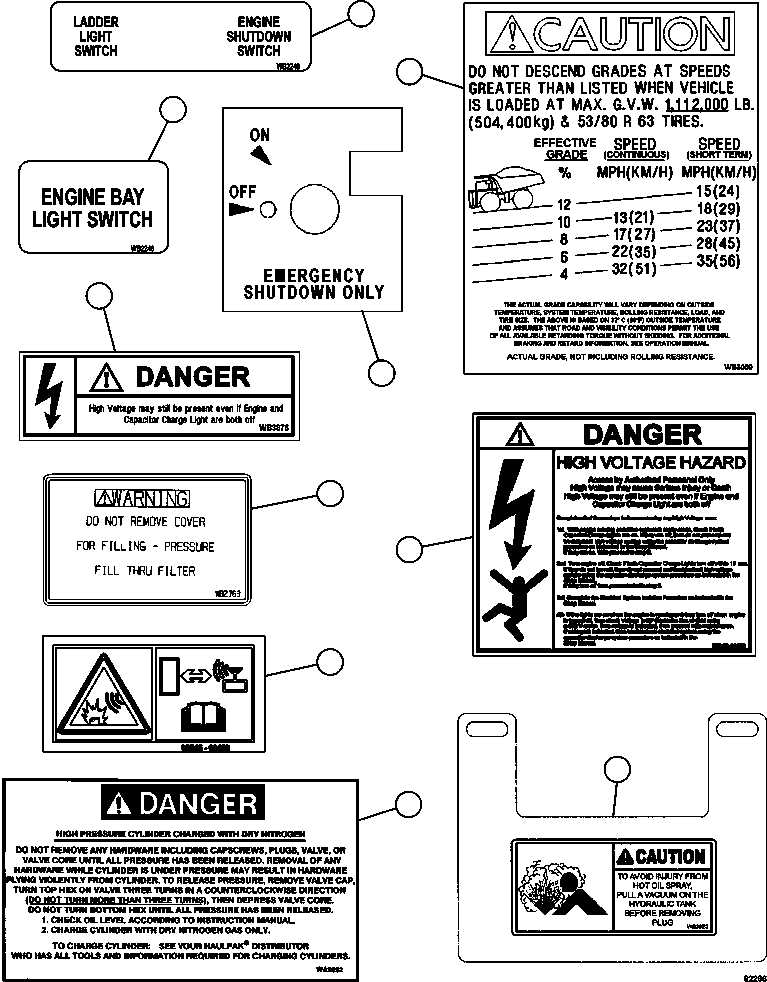 Dump Trucks Komatsu / AFE62-AQ 930E-4SE S/N A31450, A31500, A31576, A31578 & A31605 - A31607  BLOOM LAKE(AFE62-AQ) / DECALS & WARNINGS  4/4(008 : 62266)