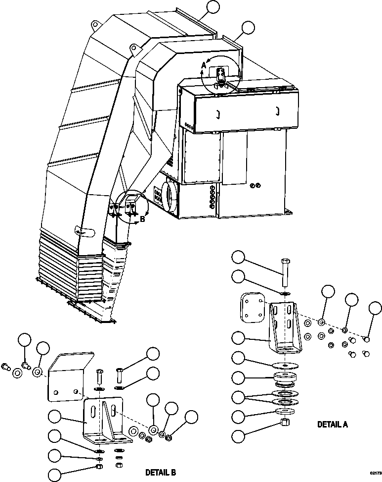 Dump Trucks Komatsu / AFE62-AT 930E-4SE S/N A31636, A31638, A31640, A31642, A31663 & A31670  SIERRA GORDA(AFE62-AT) / BLOWER INLET DUCT INSTALLATION(270 : 62179)