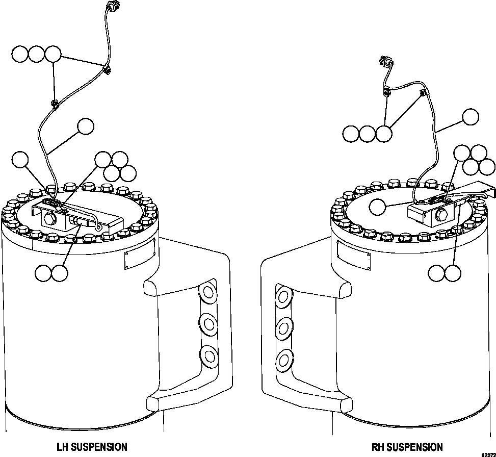 Dump Trucks Komatsu / AFE62-AV 930E-4SE S/N A31717, A31719, A31721 - A31722, A31739, A31741 & A31743  COLLAHUASI(AFE62-AV) / PLM SENSOR - FRONT SUSPENSIONS(414 : 62372)