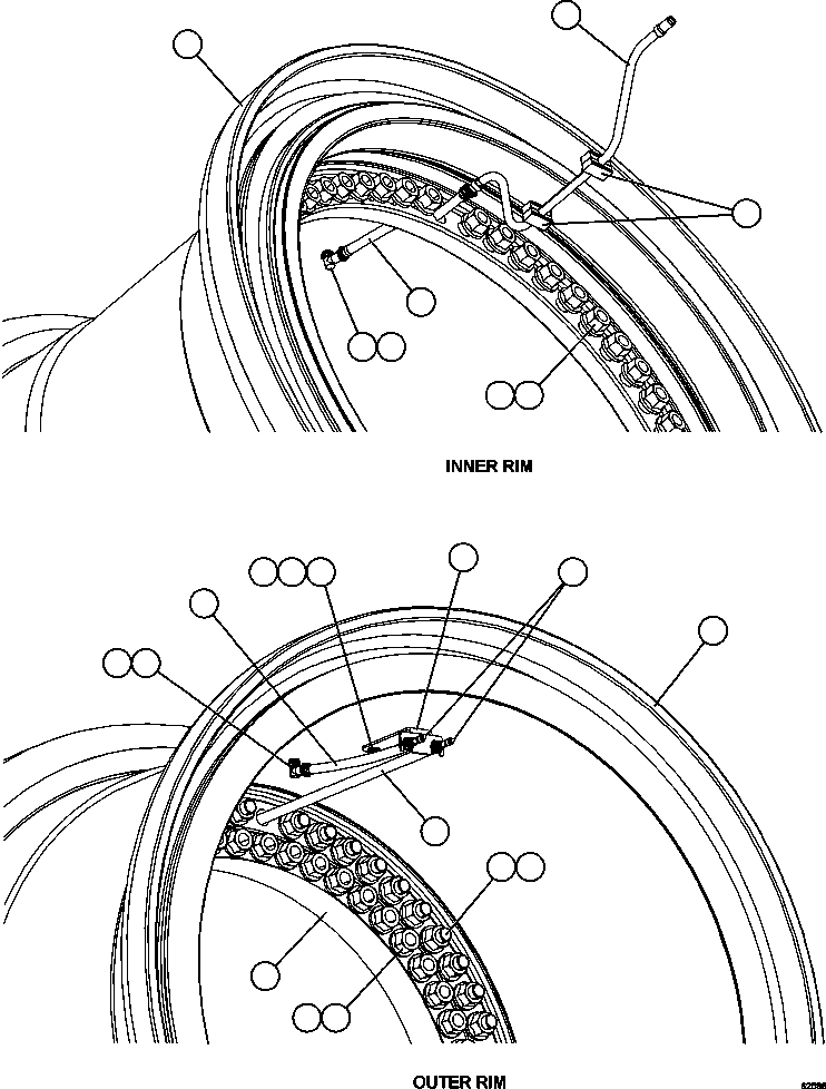 Dump Trucks Komatsu / AFE62-BA 930E-4SE S/N A31778 - A31780 & A31796 - A31798  ANTAMINA(AFE62-BA) / REAR WHEELS & MOUNTING(116 : 62588)