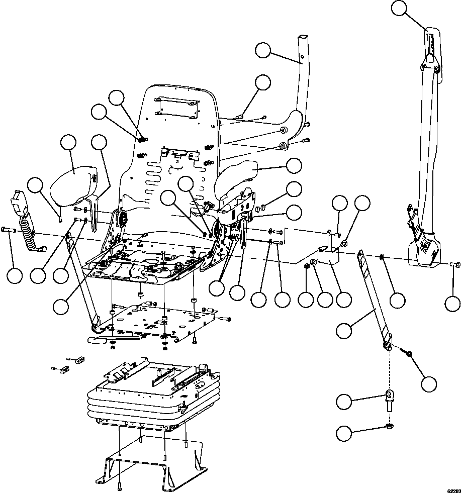 Dump Trucks Komatsu / AFE62-BB 930E-4SE S/N A31791 - A31792 & A31813 - A31814  LAS BAMBAS(AFE62-BB) / SEAT ASSEMBLY    2/2     58E-57-00501(172 : 62283)