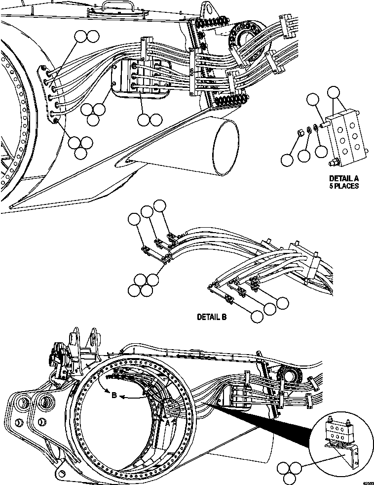 Komatsu parts book diagram for AFE62-BB 930E-4SE S/N A31791 - A31792 & A31813 - A31814  LAS BAMBAS: WHEEL MOTOR WIRING