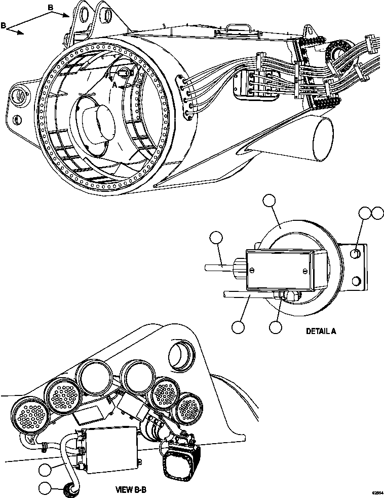 Komatsu parts book diagram for AFE62-BB 930E-4SE S/N A31791 - A31792 & A31813 - A31814  LAS BAMBAS: BLOWER PRESSURE SWITCH INSTALLATION