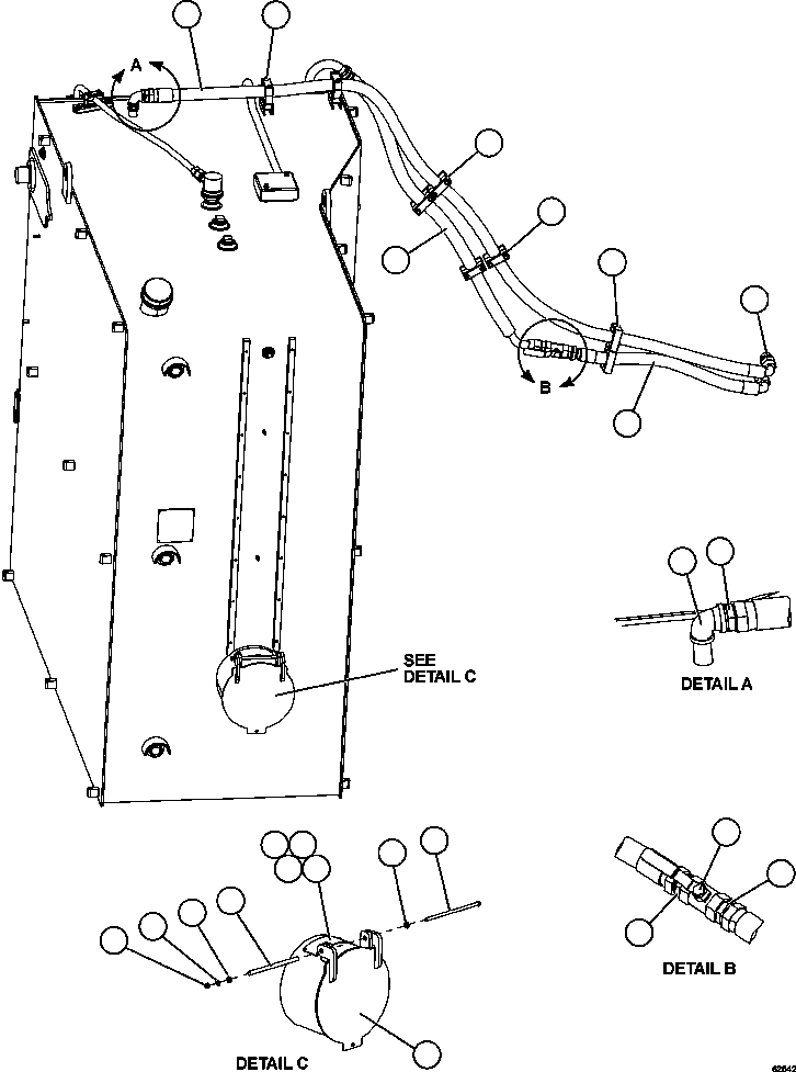 Komatsu parts book diagram for AFE62-BB 930E-4SE S/N A31791 - A31792 & A31813 - A31814  LAS BAMBAS: FUEL SYSTEM PIPING     1/3