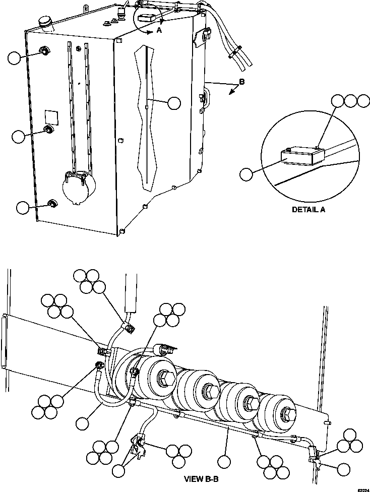 Komatsu parts book diagram for AFE62-BB 930E-4SE S/N A31791 - A31792 & A31813 - A31814  LAS BAMBAS: FUEL TANK GAUGES & WIRING