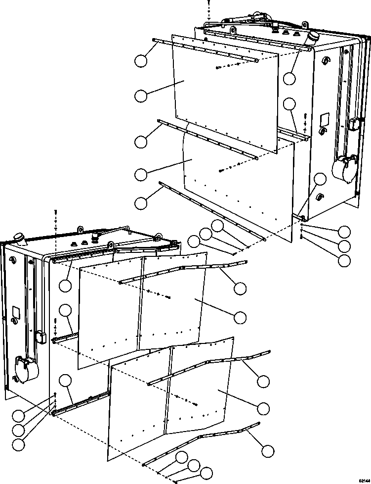 Komatsu parts book diagram for AFE62-BB 930E-4SE S/N A31791 - A31792 & A31813 - A31814  LAS BAMBAS: FUEL TANK MUD FLAPS     2/2
