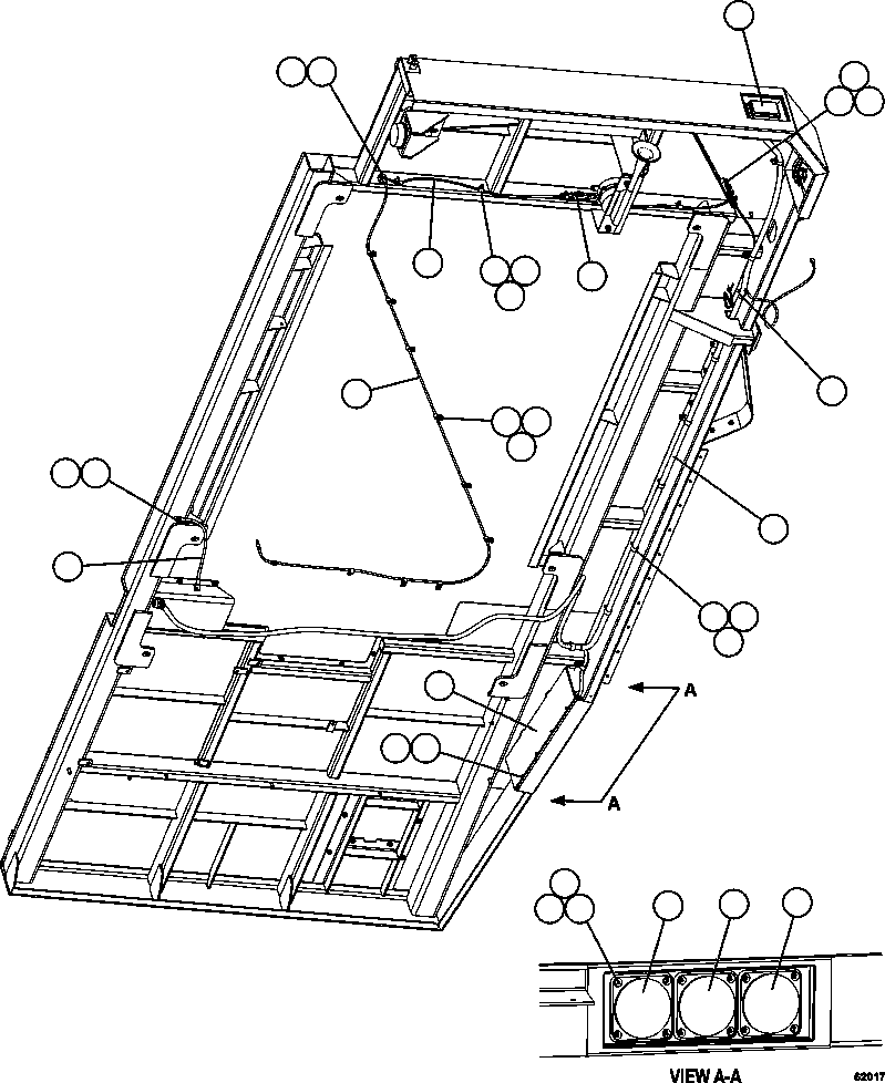 Komatsu parts book diagram for AFE62-BB 930E-4SE S/N A31791 - A31792 & A31813 - A31814  LAS BAMBAS: L.H. DECK WIRING & LIGHTS
