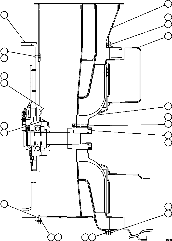 Komatsu parts book diagram for AFE62-BB 930E-4SE S/N A31791 - A31792 & A31813 - A31814  LAS BAMBAS: BLOWER HOUSING