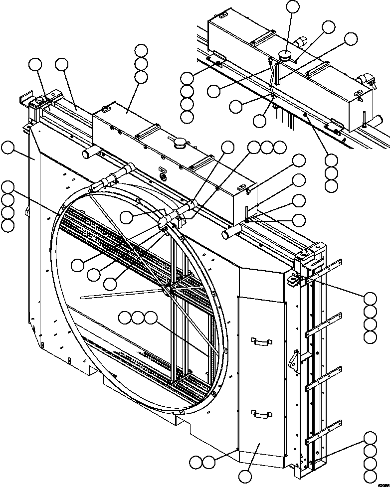 Dump Trucks Komatsu / AFE62-BG 930E-4SE S/N A31828 - A31831, A31835 - A31837, A31840, A31844 - A31846 & A31850 - A31854  SIERRA GORDA(AFE62-BG) / RADIATOR & SHROUD ASSEMBLY(050 : 62085)