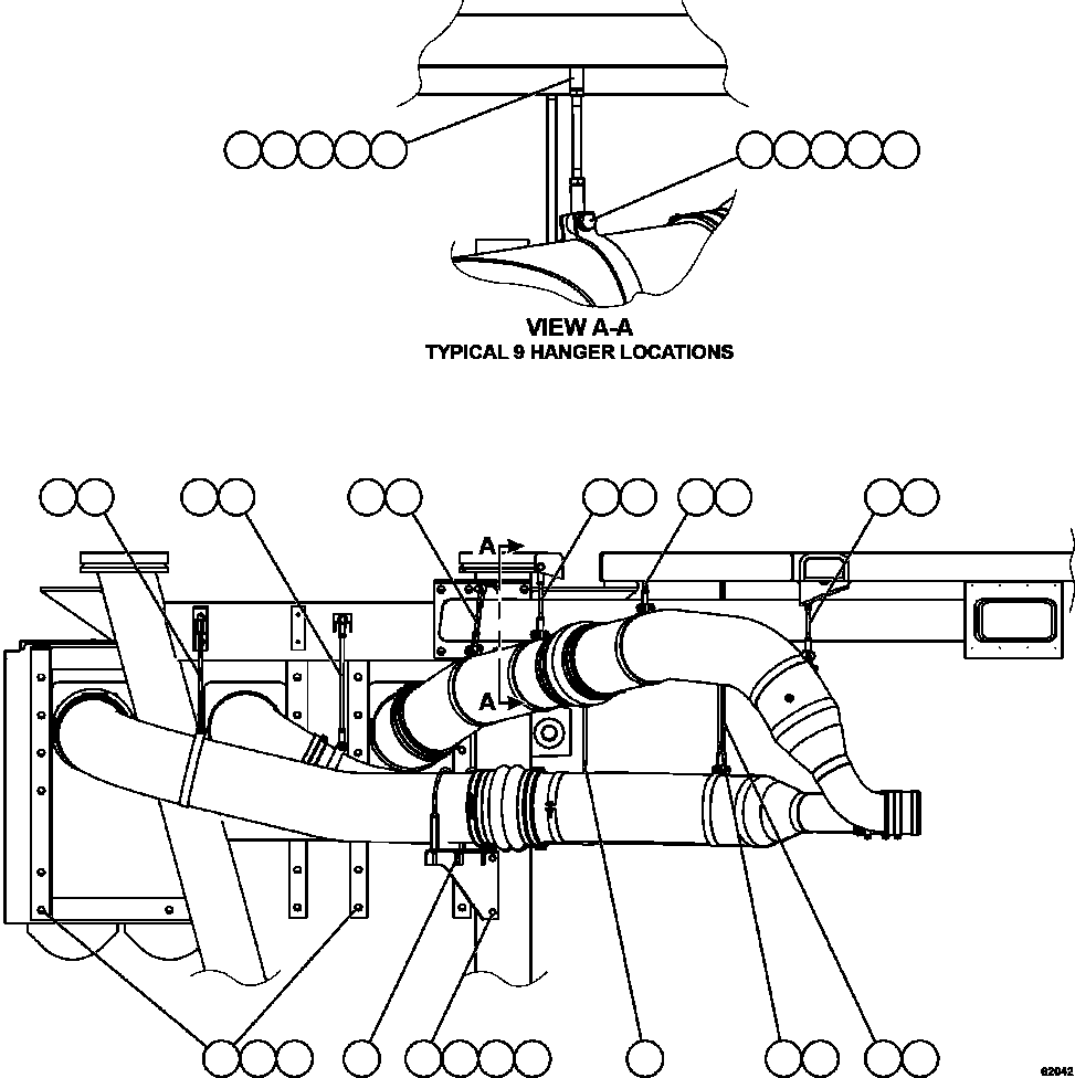 Dump Trucks Komatsu / AFE62-BG 930E-4SE S/N A31828 - A31831, A31835 - A31837, A31840, A31844 - A31846 & A31850 - A31854  SIERRA GORDA(AFE62-BG) / AIR CLEANER INSTALLATION - LEFT(066 : 62042)
