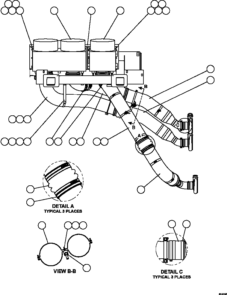 Dump Trucks Komatsu / AFE62-BG 930E-4SE S/N A31828 - A31831, A31835 - A31837, A31840, A31844 - A31846 & A31850 - A31854  SIERRA GORDA(AFE62-BG) / AIR CLEANER PIPING - LEFT(070 : 61419)