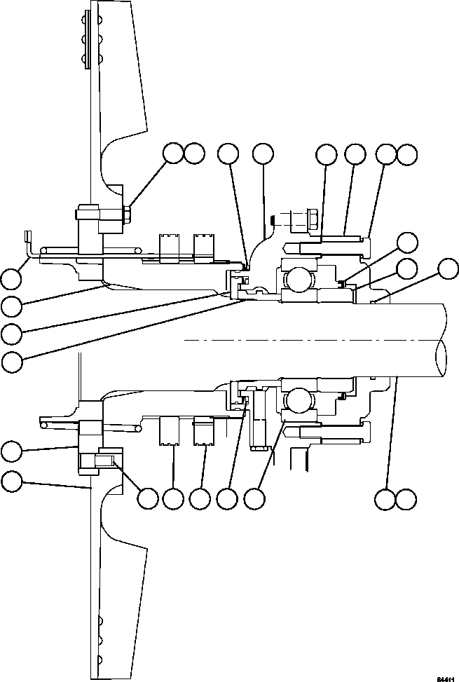 Dump Trucks Komatsu / AFE62-BG 930E-4SE S/N A31828 - A31831, A31835 - A31837, A31840, A31844 - A31846 & A31850 - A31854  SIERRA GORDA(AFE62-BG) / FAN SHAFT & BEARING(664 : 64411)