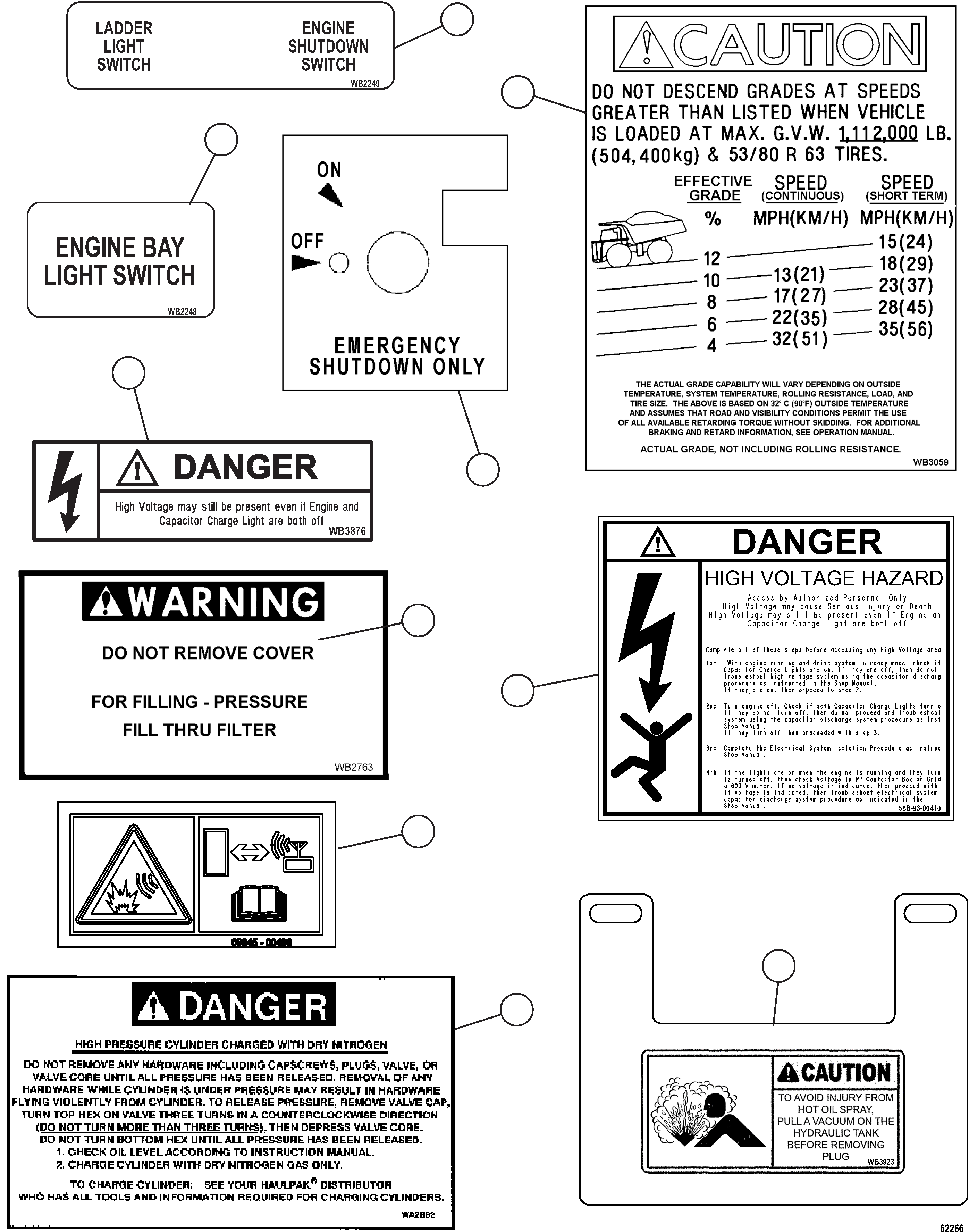 Dump Trucks Komatsu / AFE62-BH 930E-4SE S/N A31861 - A31867 & A31870 - A31874  RADOMIRO TOMIC(AFE62-BH) / DECALS & WARNINGS  4/4(008 : 62266)