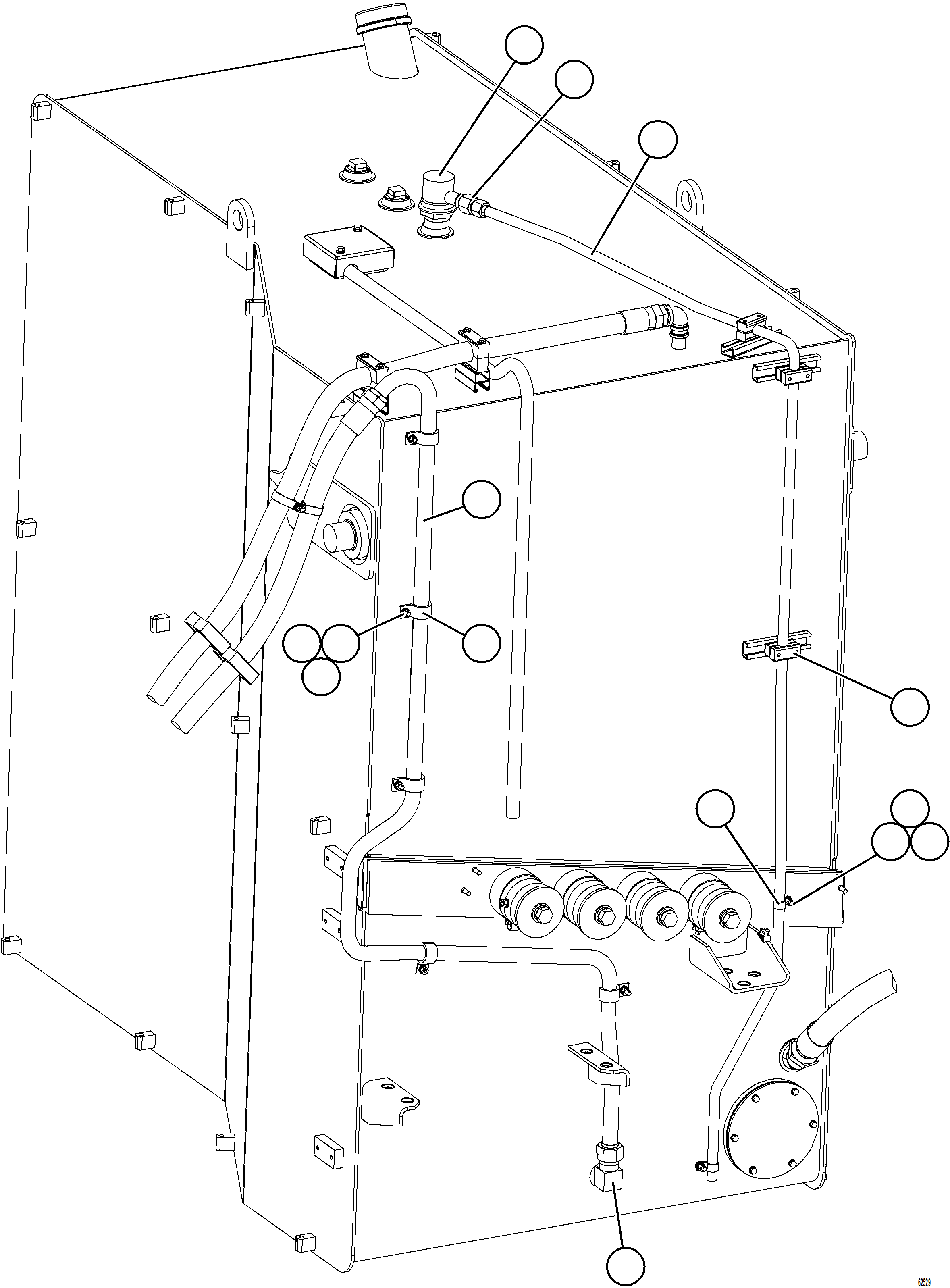 Dump Trucks Komatsu / AFE62-BH 930E-4SE S/N A31861 - A31867 & A31870 - A31874  RADOMIRO TOMIC(AFE62-BH) / FUEL SYSTEM PIPING     2/3(290 : 62529)