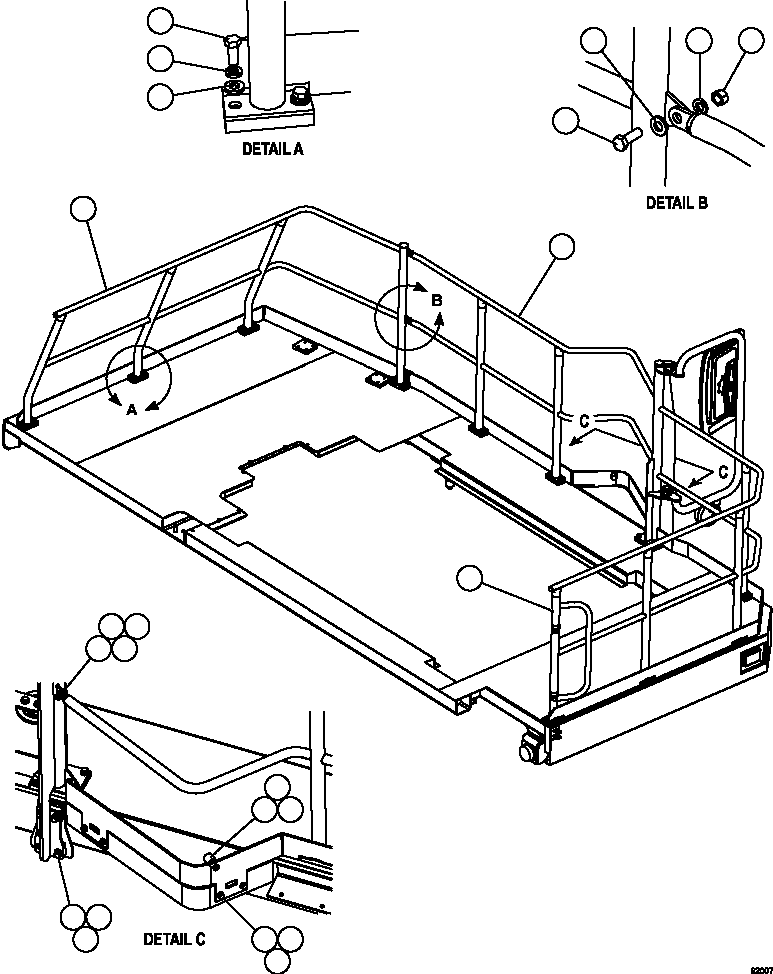 Dump Trucks Komatsu / AFE62-BL 930E-4SE S/N A31937, A31939, A31947, A31949 & A31952 - A31953  LAS BAMBAS(AFE62-BL) / LH DECK HANDRAILS(028 : 62007)
