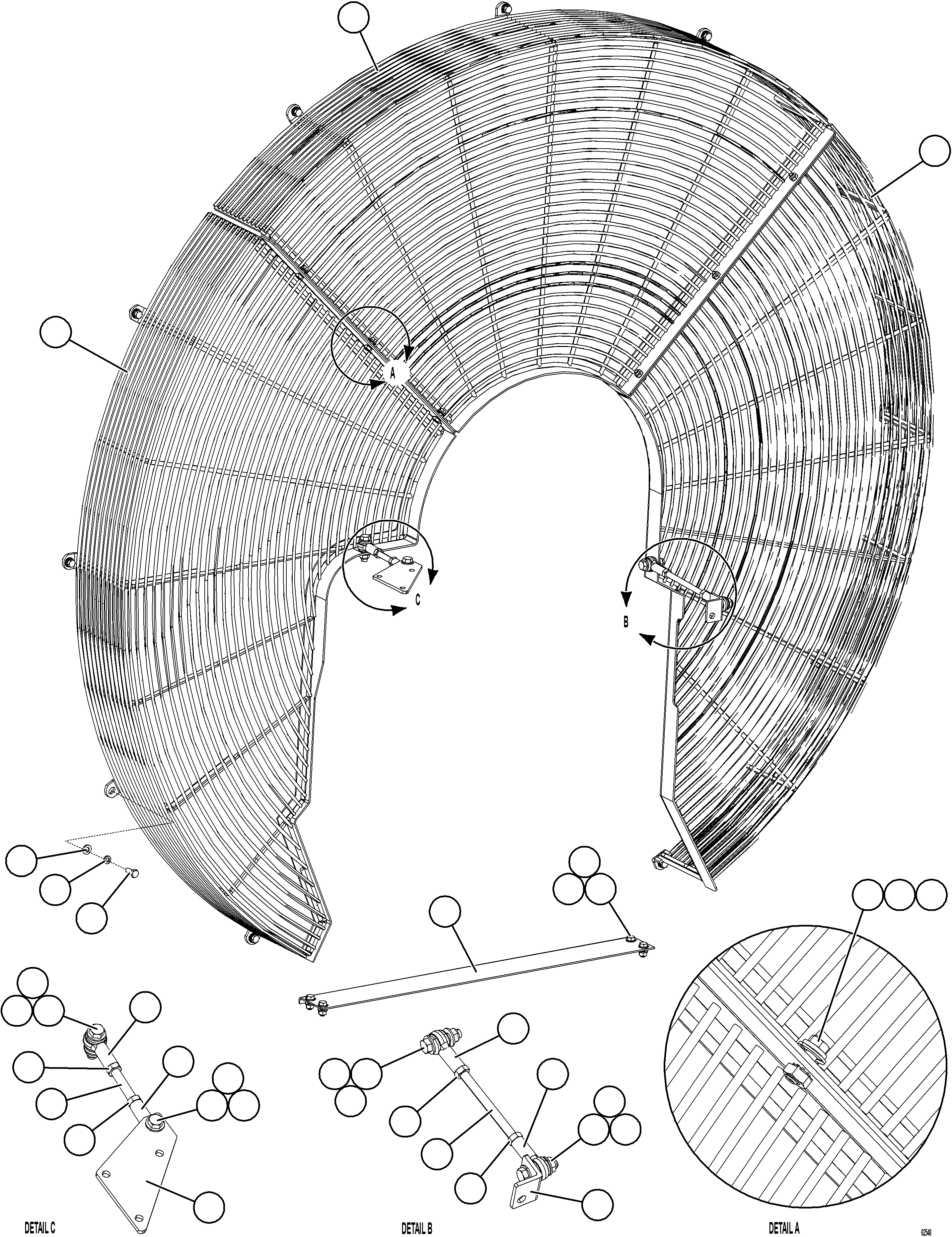 Dump Trucks Komatsu / AFE62-BL 930E-4SE S/N A31937, A31939, A31947, A31949 & A31952 - A31953  LAS BAMBAS(AFE62-BL) / FAN GUARD INSTALLATION(064 : 62548)