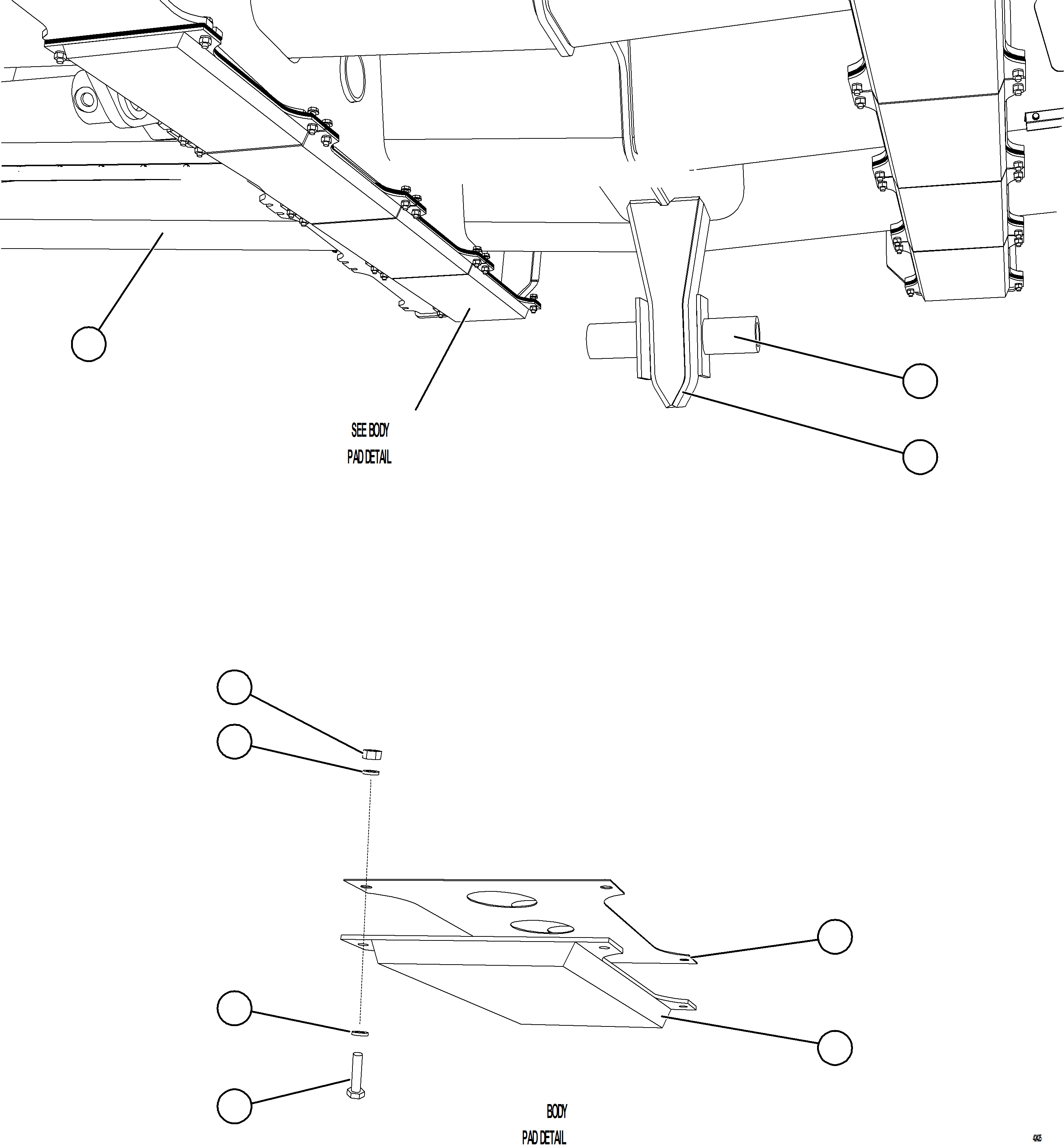 Dump Trucks Komatsu / AFE62-BN 930E-4SE S/N A31951, A31954 & A31960 - A31962  SIERRA GORDA(AFE62-BN) / BODY GUIDE & PADS(284 : 42425)