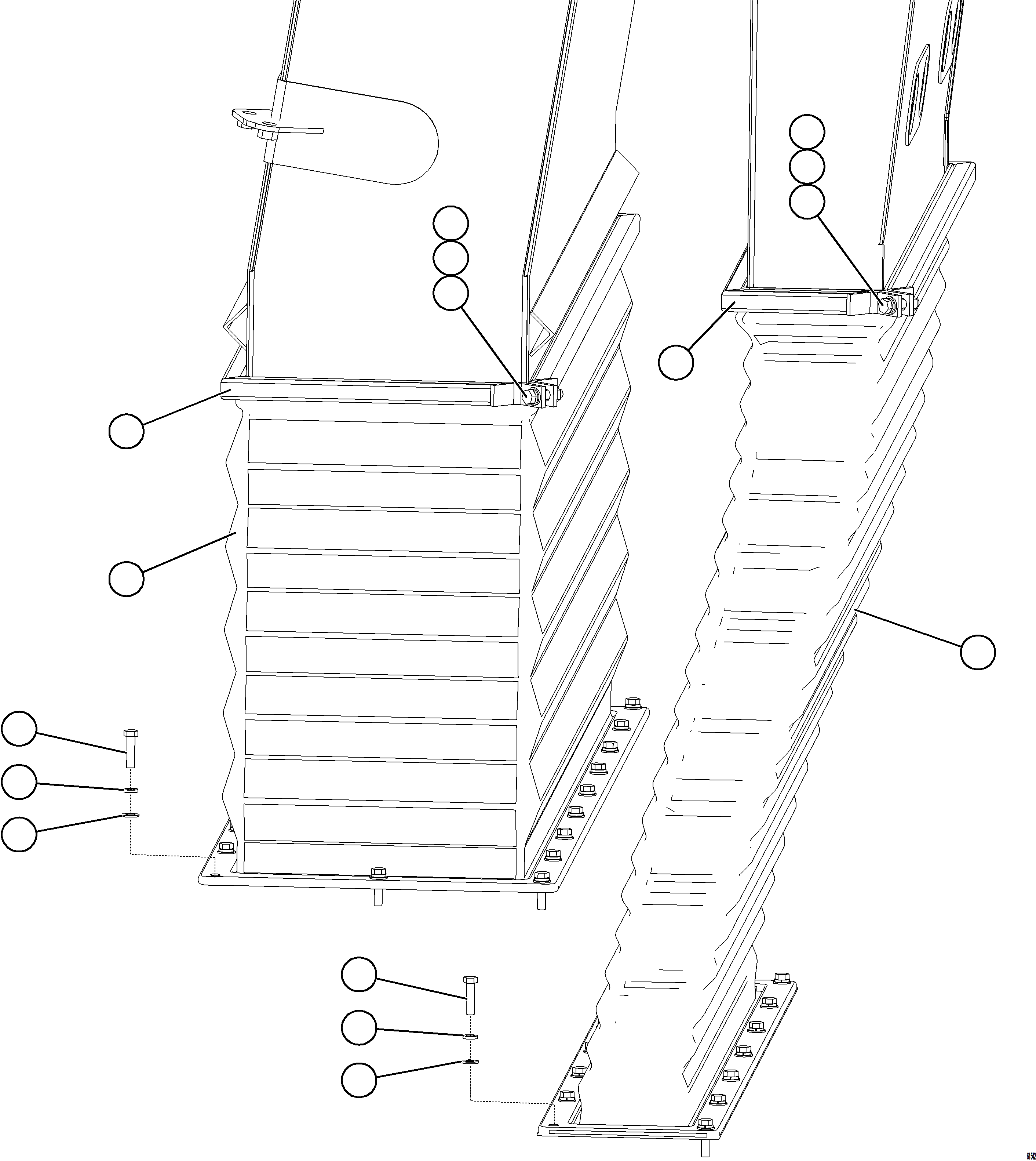 Dump Trucks Komatsu / AFE62-BN 930E-4SE S/N A31951, A31954 & A31960 - A31962  SIERRA GORDA(AFE62-BN) / BLOWER INLET DUCT TRANSITION INSTALLATION(294 : 61542)