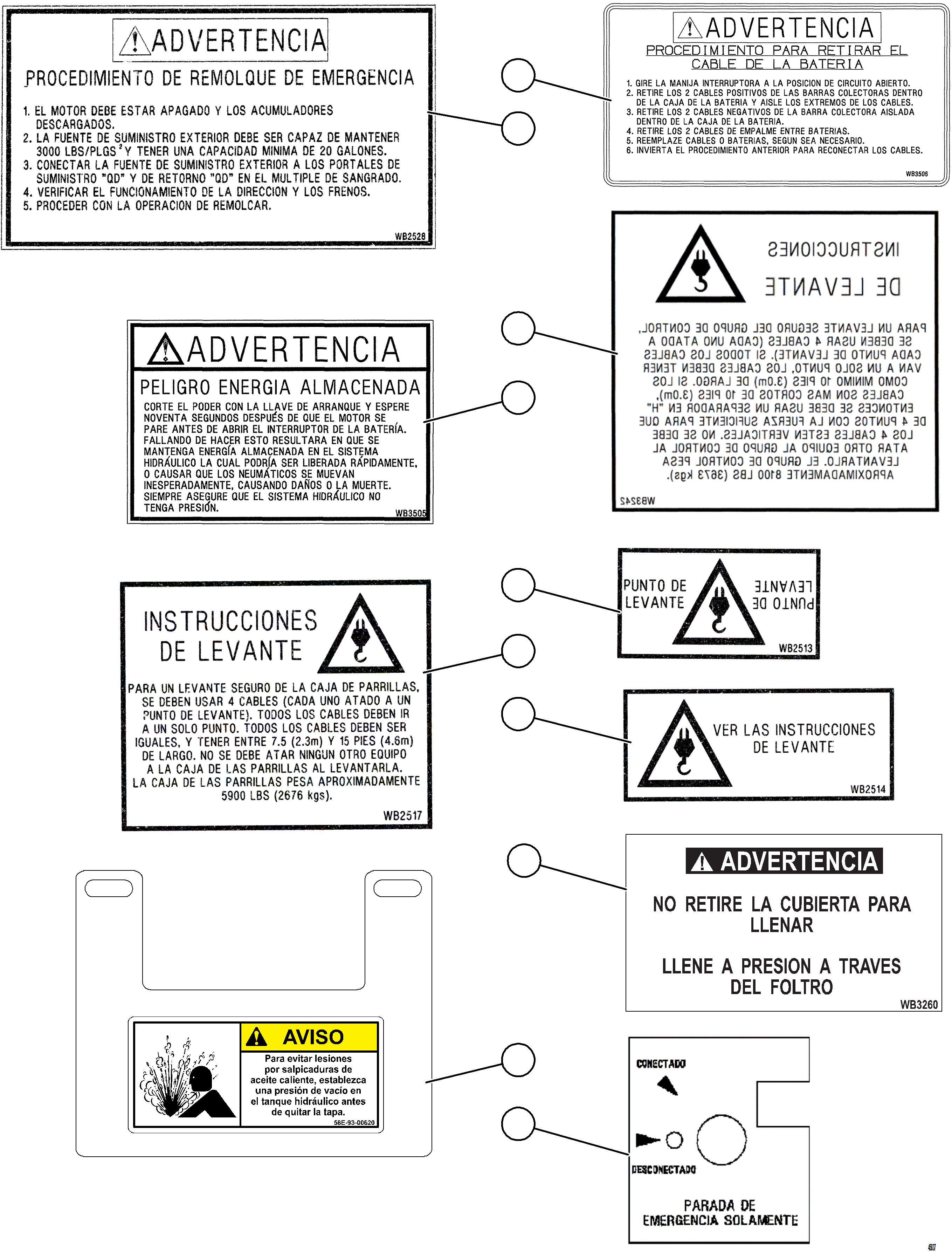 Komatsu parts book diagram for AFE62-BW 930E-4SE S/N A32123  COLLAHUASI: DECALS & WARNINGS (SPANISH)     3/5