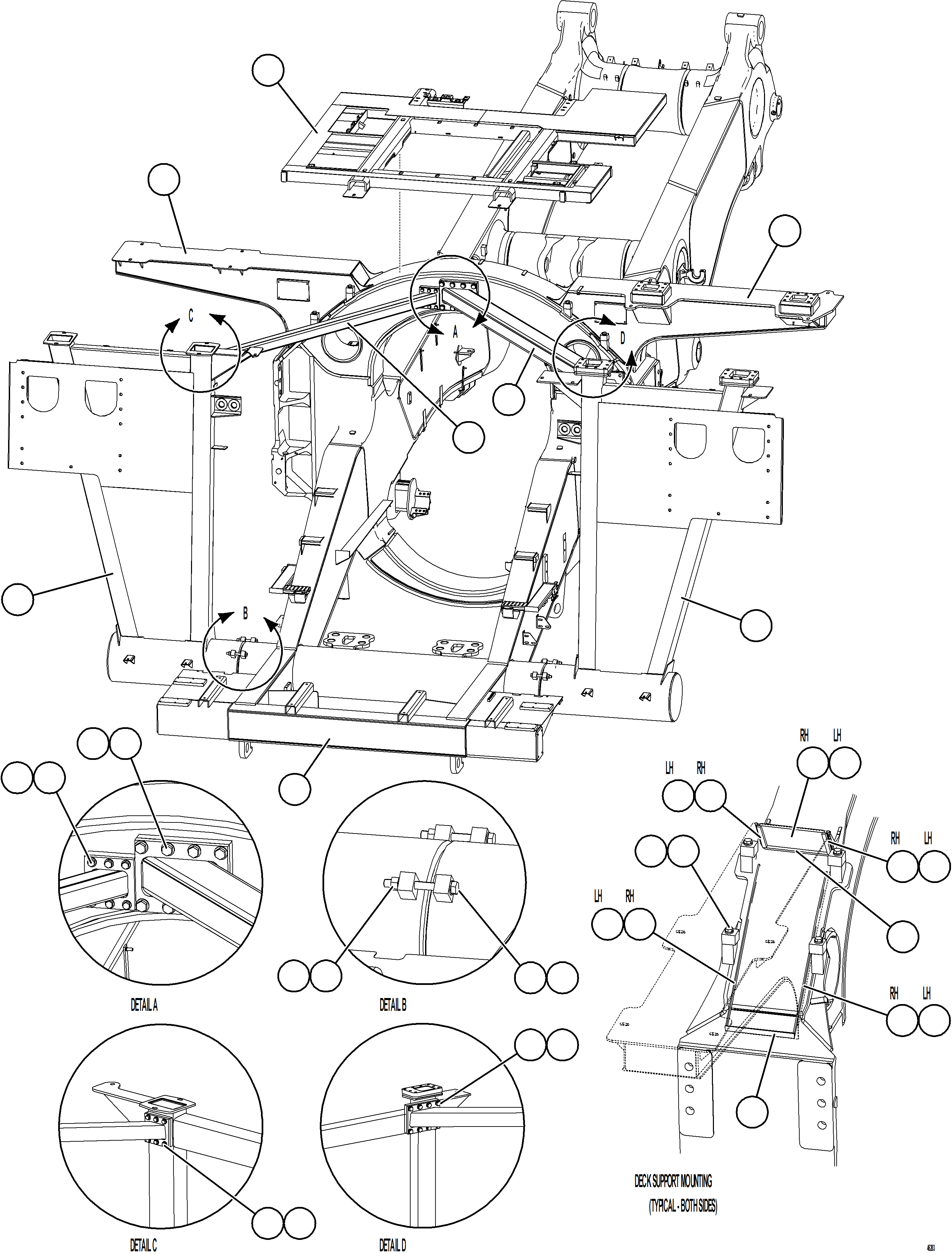 Komatsu parts book diagram for AFE62-BW 930E-4SE S/N A32123  COLLAHUASI: FRAME & UPRIGHTS