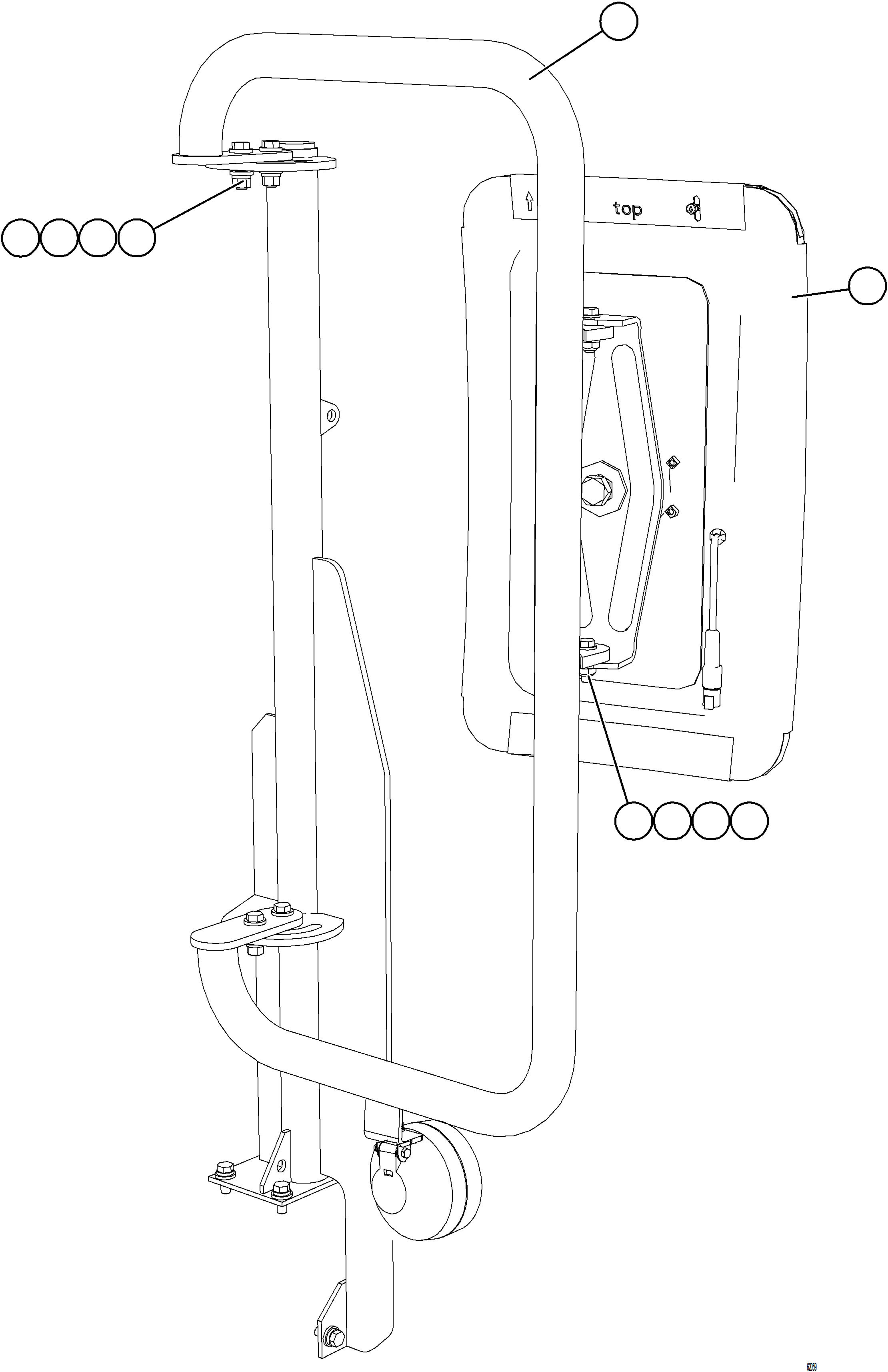 Komatsu parts book diagram for AFE62-BW 930E-4SE S/N A32123  COLLAHUASI: LH MIRROR INSTALLATION