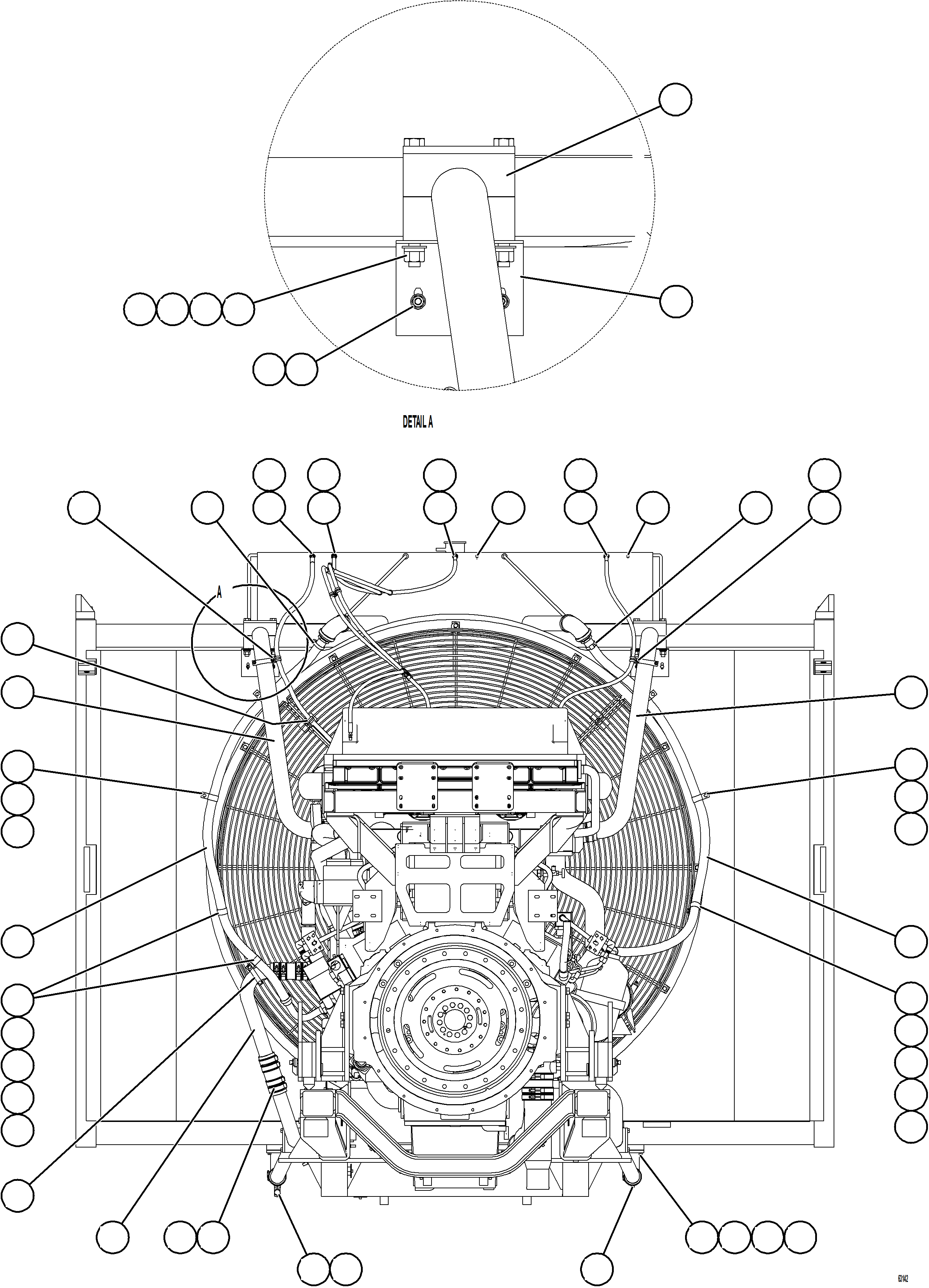 Komatsu parts book diagram for AFE62-BW 930E-4SE S/N A32123  COLLAHUASI: RADIATOR PIPING   1/3