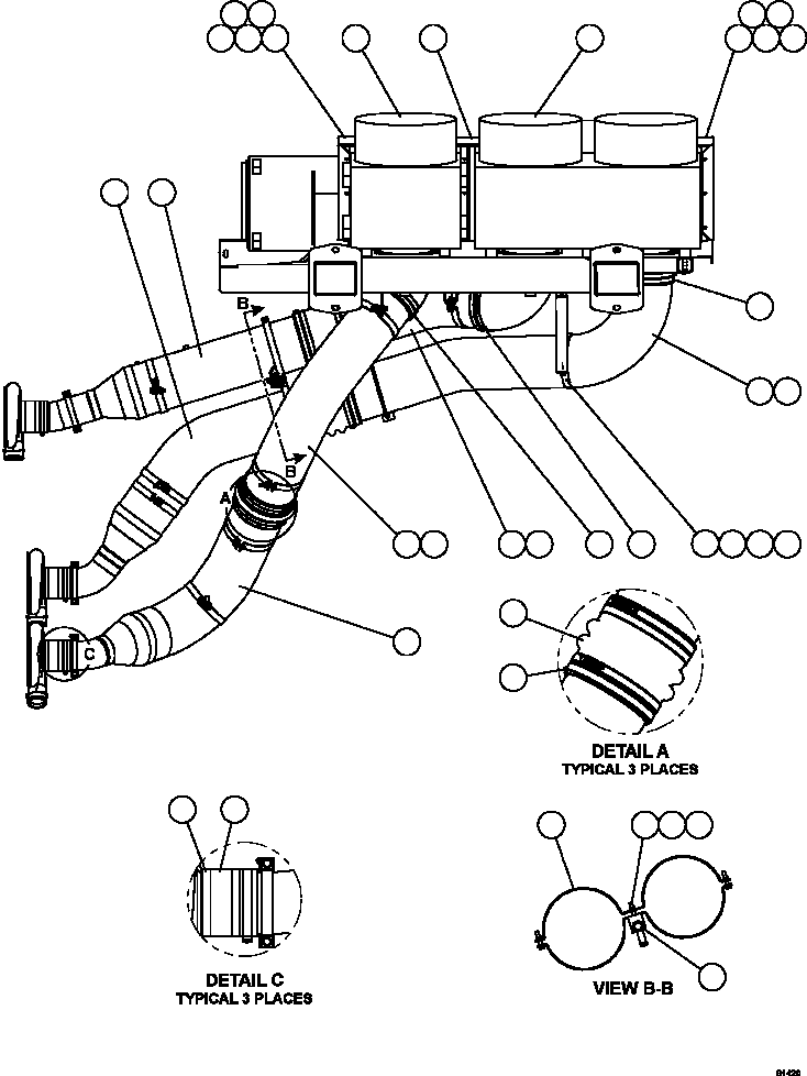 Komatsu parts book diagram for AFE62-BW 930E-4SE S/N A32123  COLLAHUASI: AIR CLEANER PIPING - RIGHT