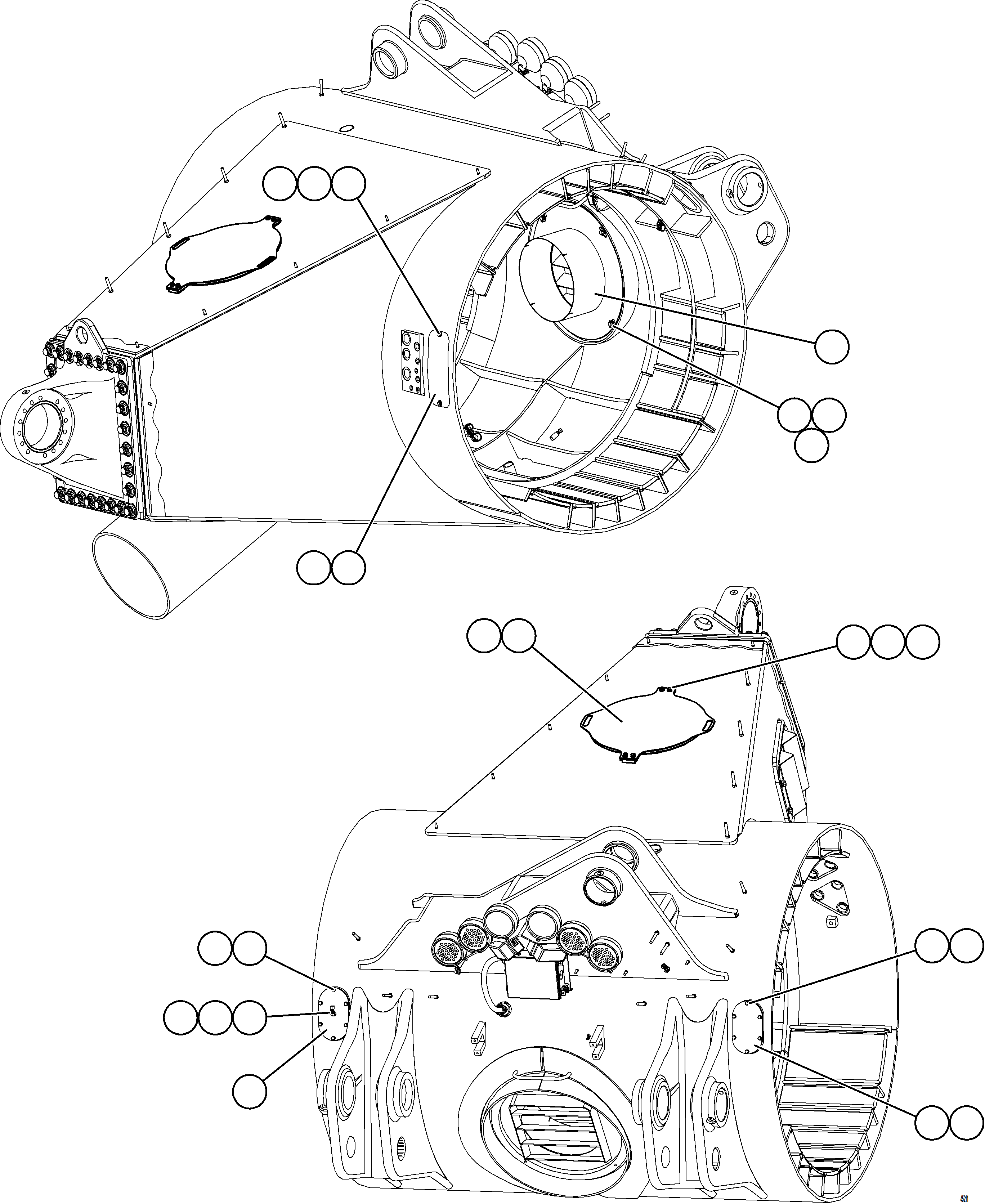 Komatsu parts book diagram for AFE62-BW 930E-4SE S/N A32123  COLLAHUASI: AXLE HOUSING ACCESS COVERS