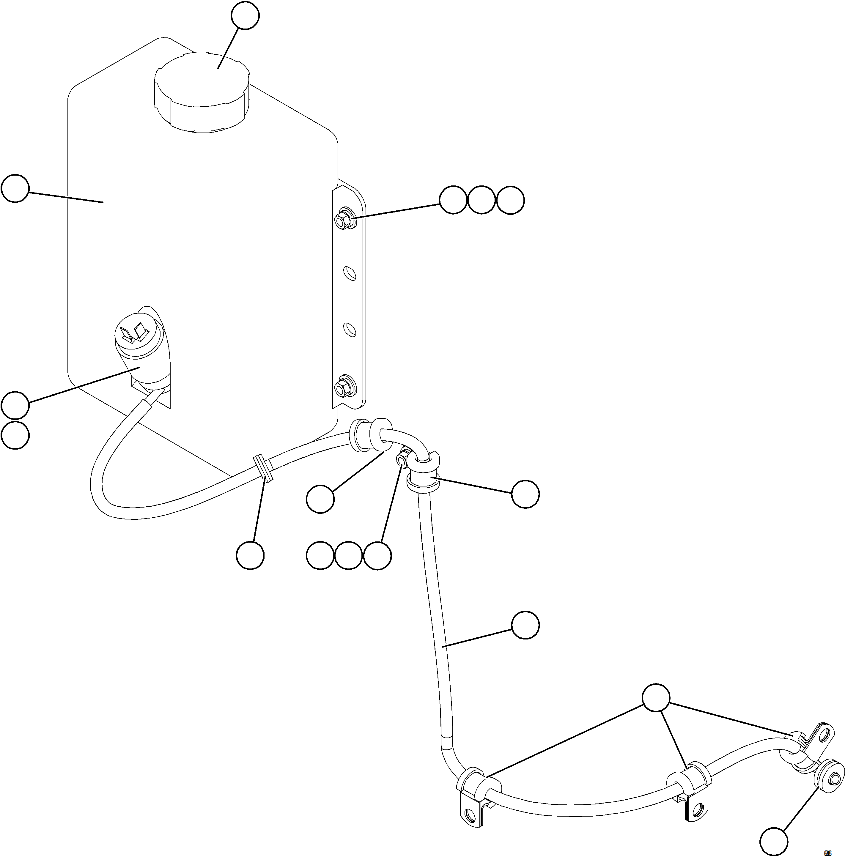 Komatsu parts book diagram for AFE62-BW 930E-4SE S/N A32123  COLLAHUASI: WINDSHIELD WASHER INSTALLATION
