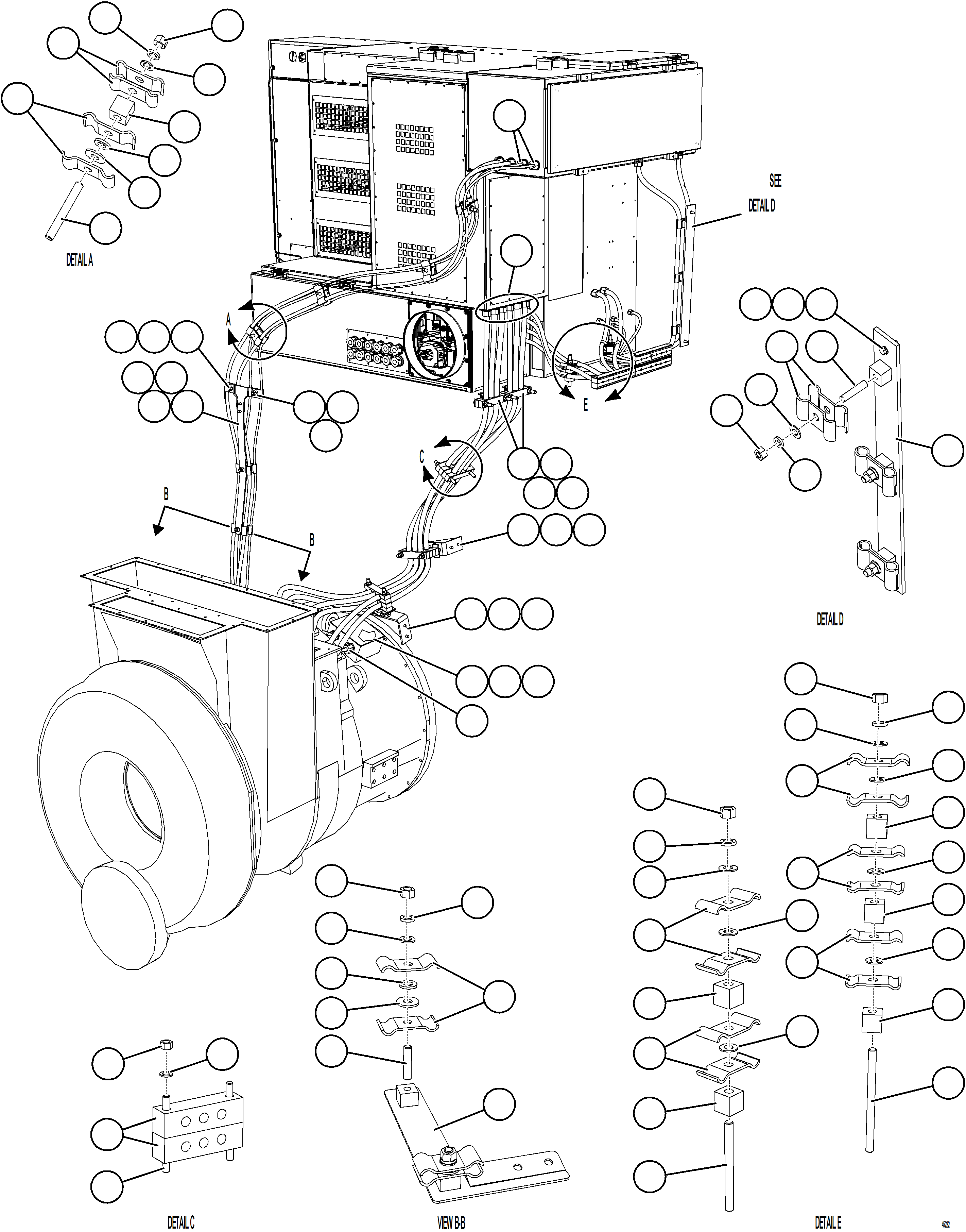 Komatsu parts book diagram for AFE62-BW 930E-4SE S/N A32123  COLLAHUASI: CONTROL CABINET EXTERNAL WIRING   3/4