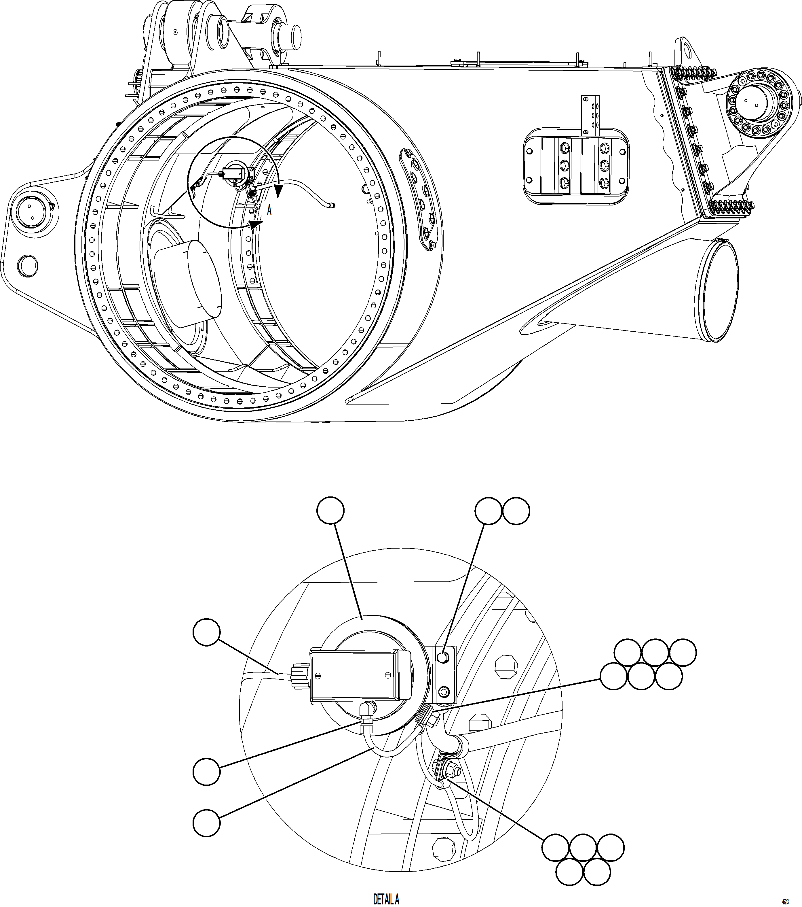 Komatsu parts book diagram for AFE62-BW 930E-4SE S/N A32123  COLLAHUASI: BLOWER PRESSURE SWITCH INSTALLATION