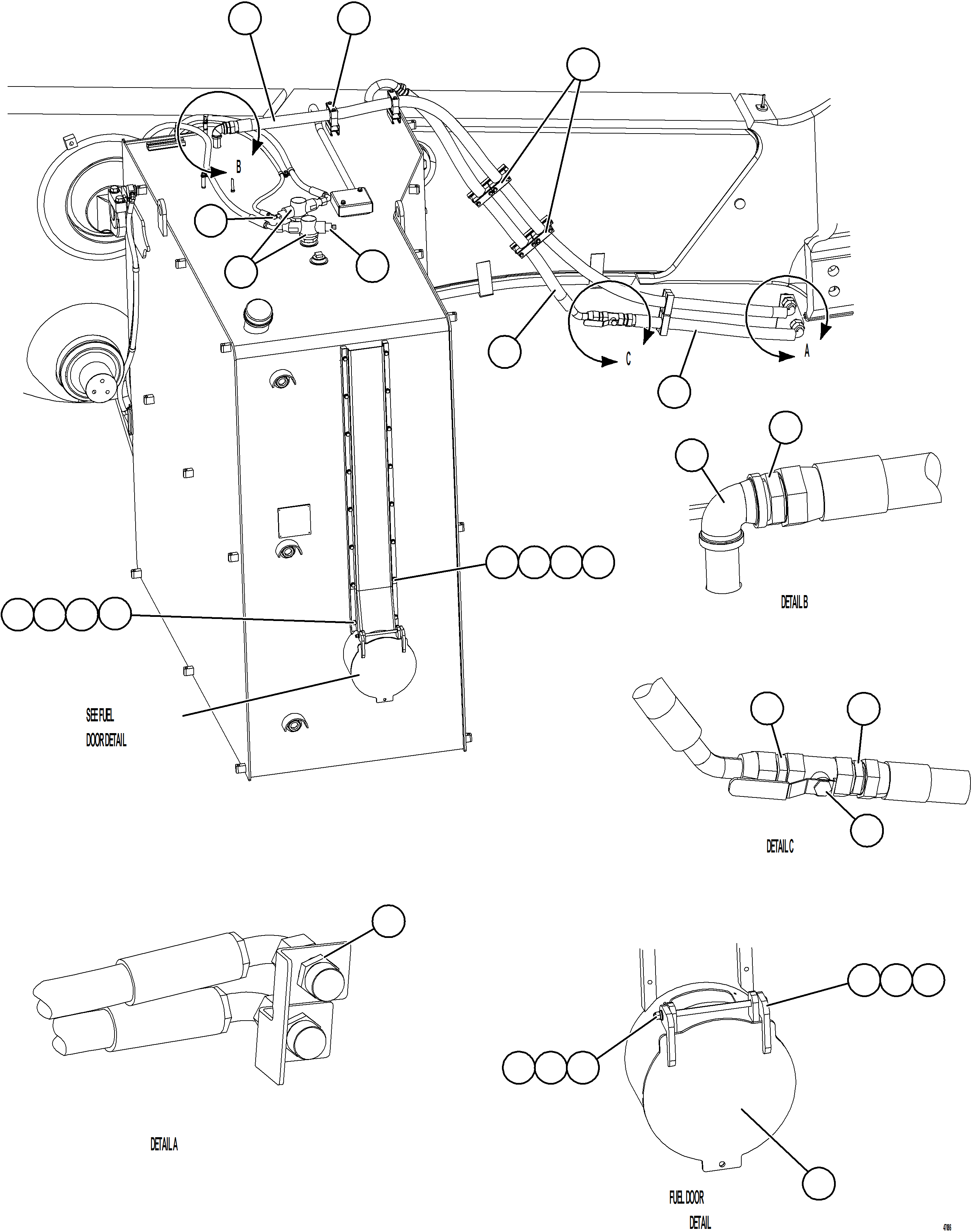 Komatsu parts book diagram for AFE62-BW 930E-4SE S/N A32123  COLLAHUASI: FUEL SYSTEM PIPING 1/3
