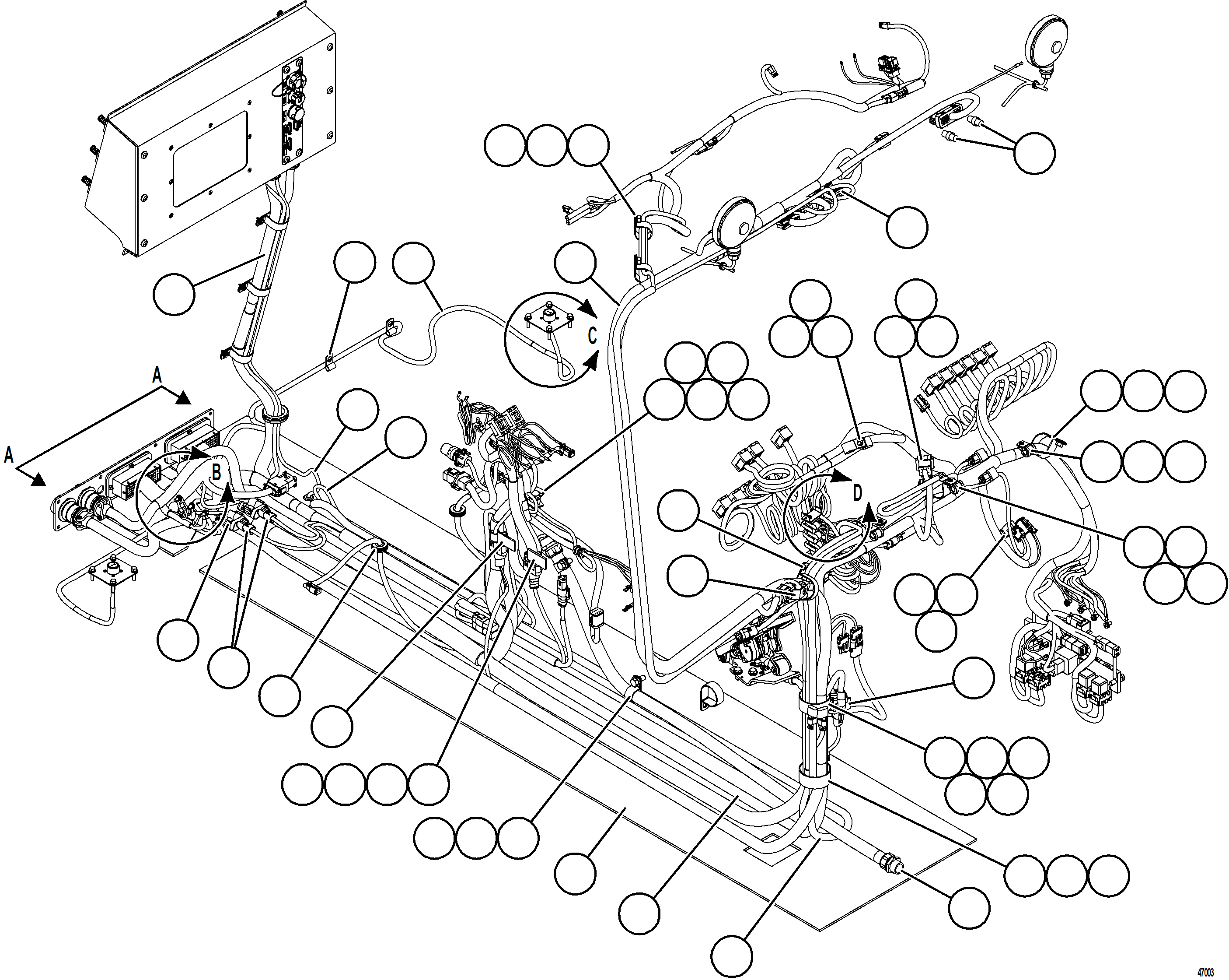 Komatsu parts book diagram for AFE62-BW 930E-4SE S/N A32123  COLLAHUASI: INTERNAL CAB WIRING   1/2
