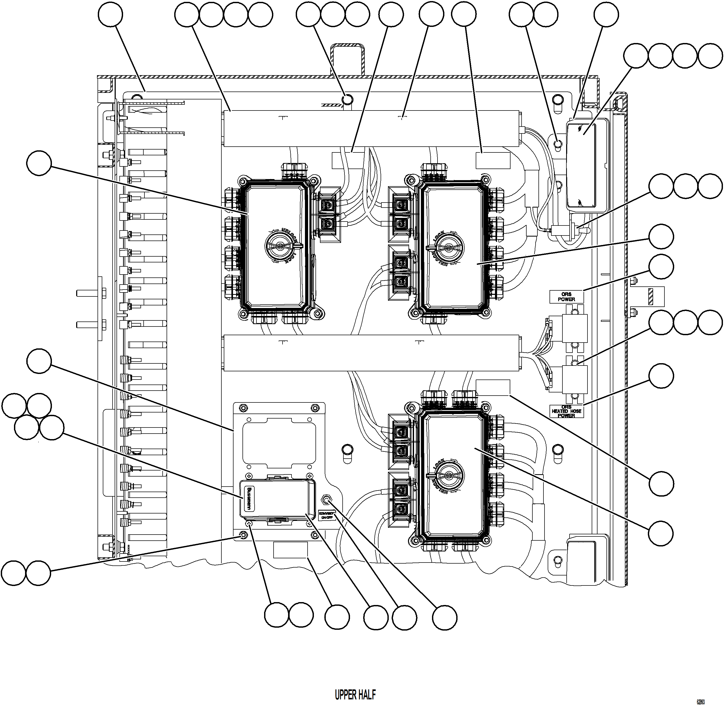 Komatsu parts book diagram for AFE62-BW 930E-4SE S/N A32123  COLLAHUASI: AUXILIARY CONTROL CABINET COMPONENTS - RH WALL 1/2
