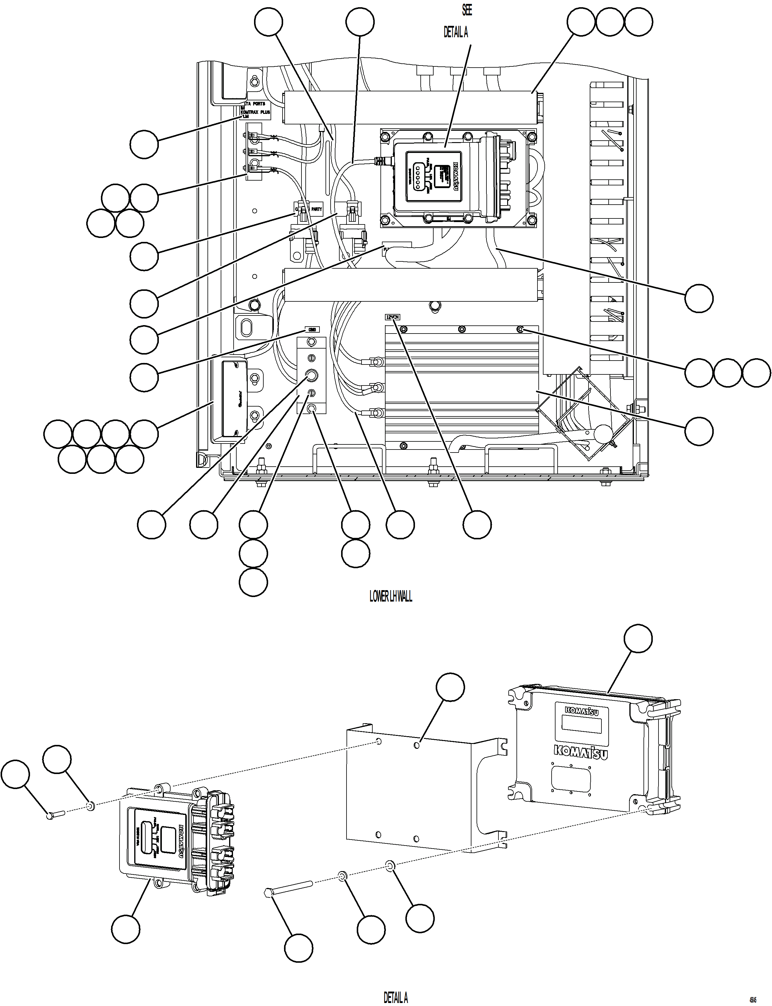 Komatsu parts book diagram for AFE62-BW 930E-4SE S/N A32123  COLLAHUASI: AUXILIARY CONTROL CABINET COMPONENTS - LH WALL 2/2