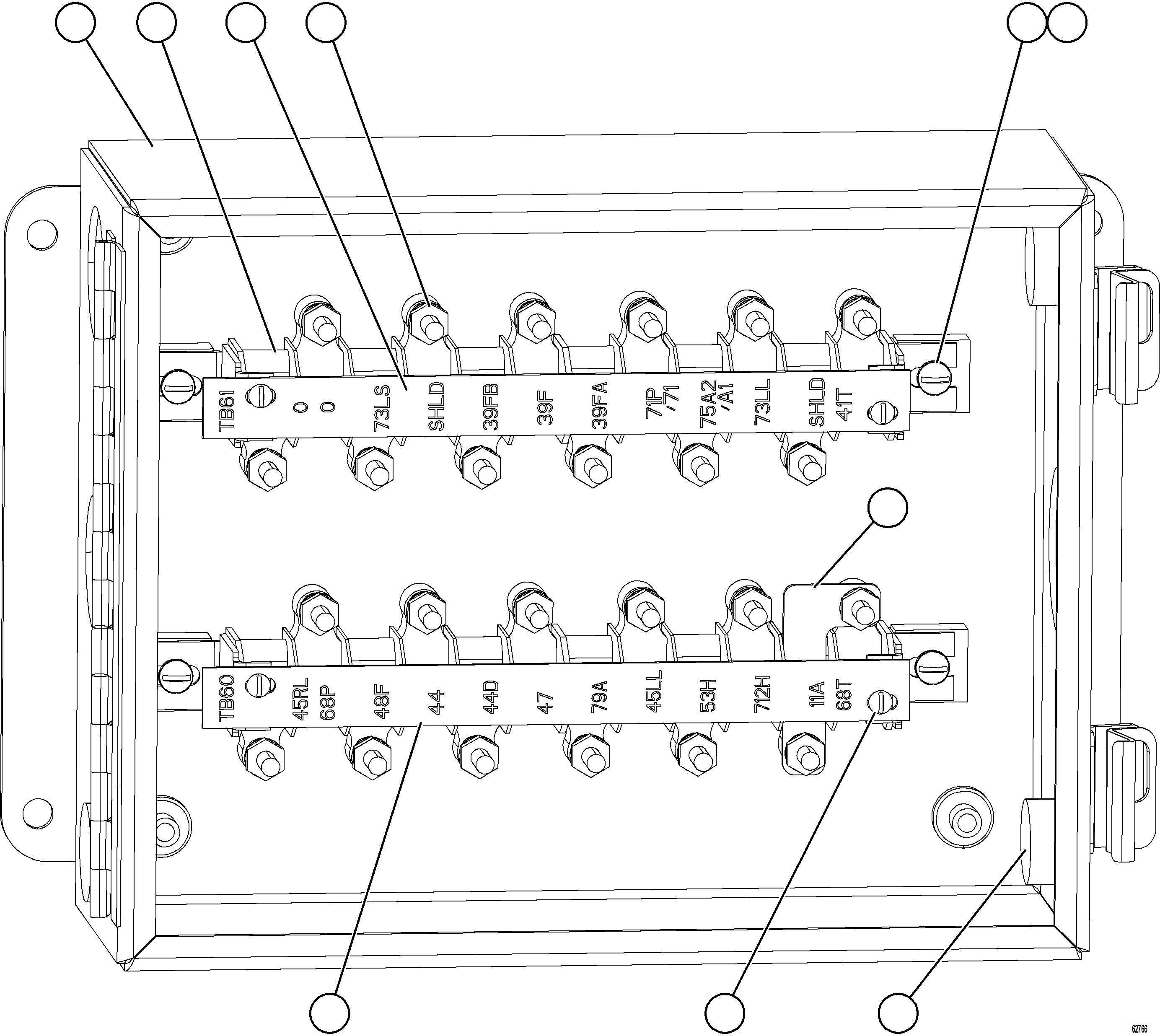 Komatsu parts book diagram for AFE62-BW 930E-4SE S/N A32123  COLLAHUASI: JUNCTION BOX ASSEMBLY - REAR      58F-06-80000