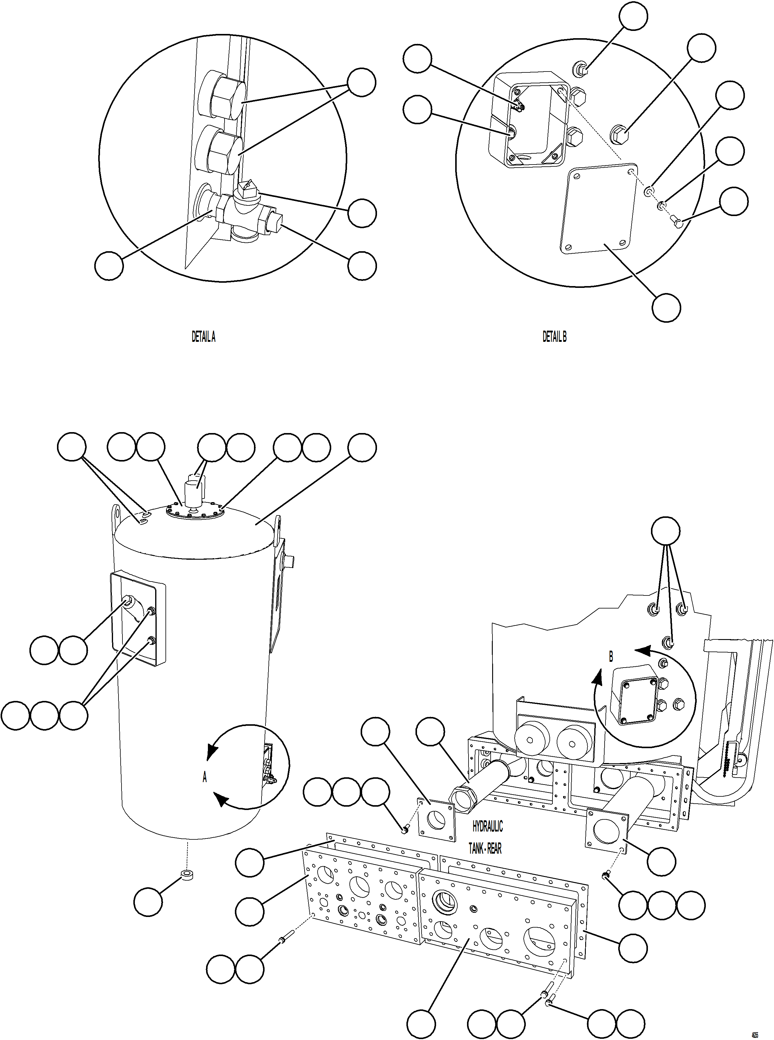 Komatsu parts book diagram for AFE62-BW 930E-4SE S/N A32123  COLLAHUASI: HYDRAULIC TANK ASSEMBLY
