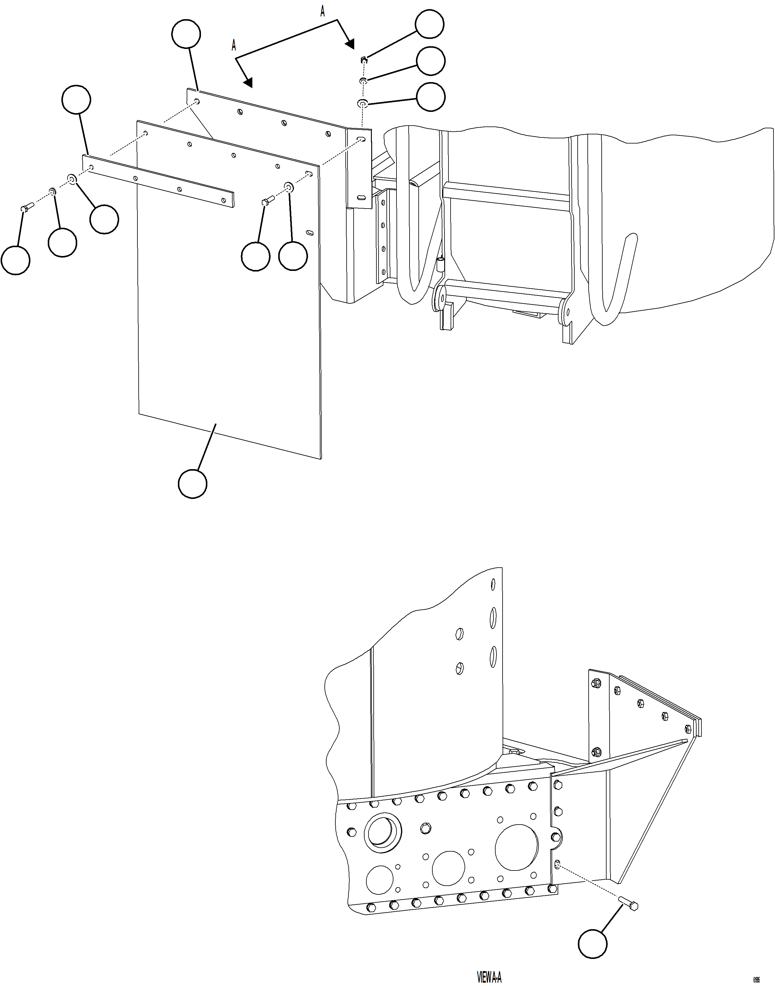 Komatsu parts book diagram for AFE62-BW 930E-4SE S/N A32123  COLLAHUASI: HYDRAULIC TANK MUD FLAPS    1/2