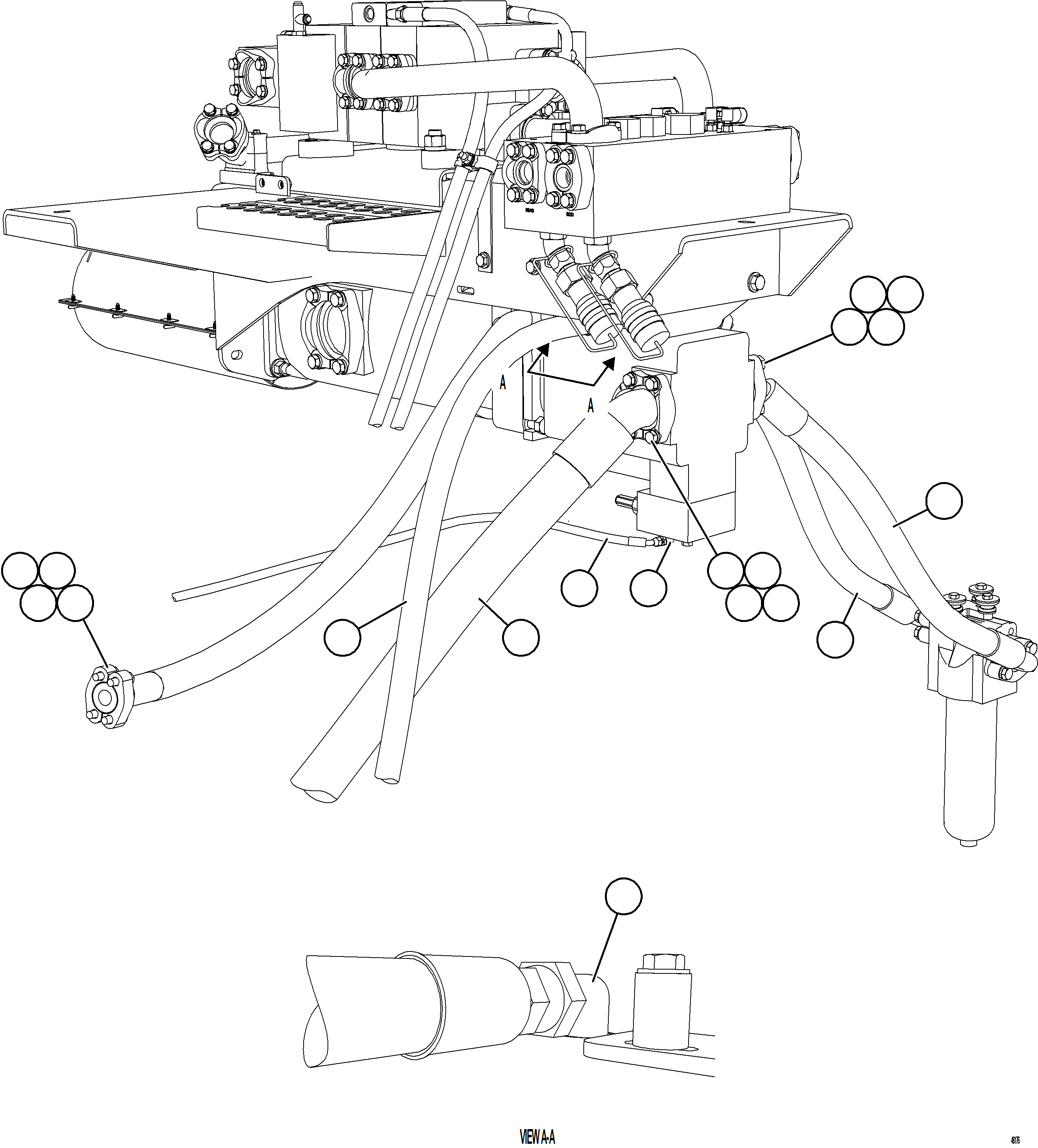 Komatsu parts book diagram for AFE62-BW 930E-4SE S/N A32123  COLLAHUASI: PUMP MODULE - STEERING PUMP PIPING