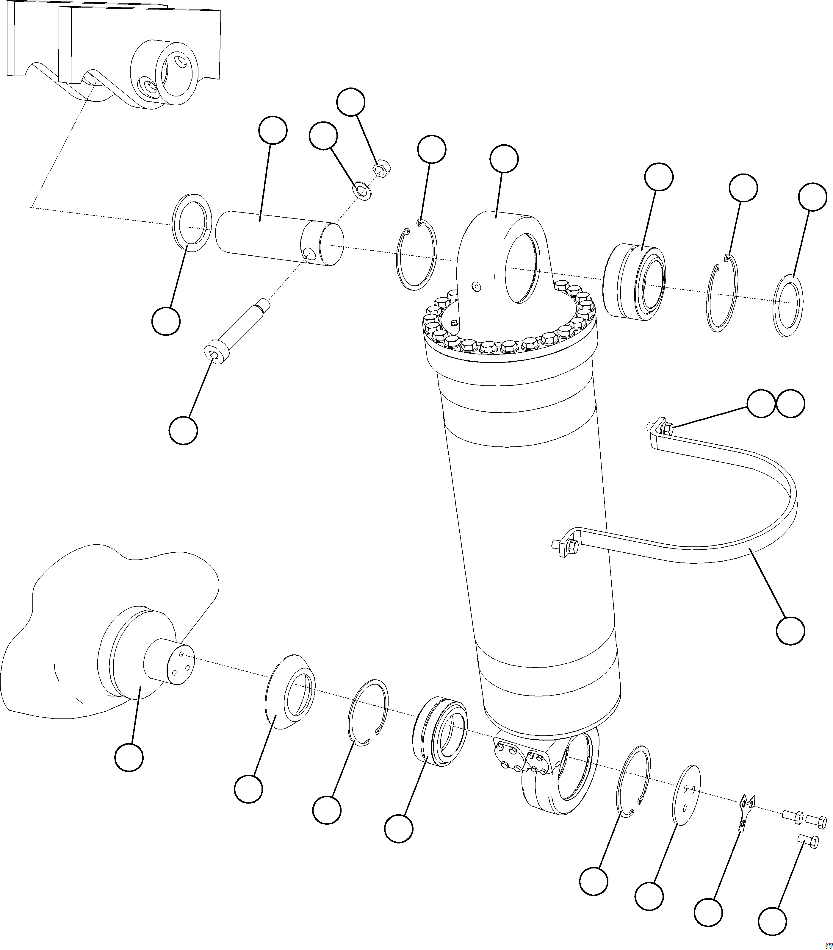 Komatsu parts book diagram for AFE62-BW 930E-4SE S/N A32123  COLLAHUASI: HOIST CYLINDER INSTALLATION