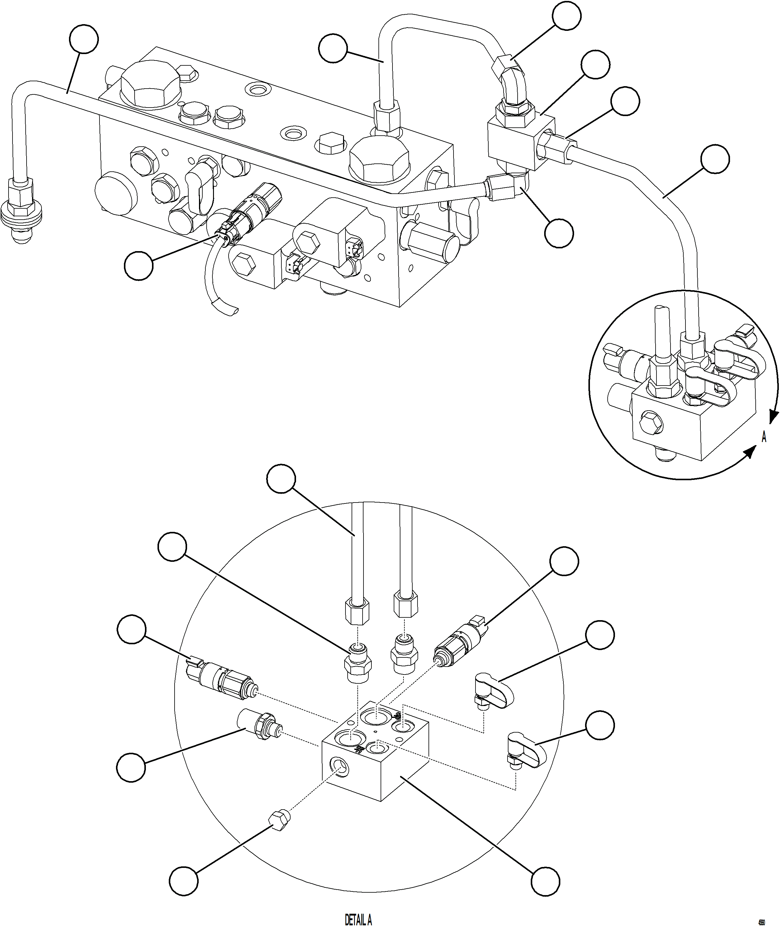 Komatsu parts book diagram for AFE62-BW 930E-4SE S/N A32123  COLLAHUASI: SHUTTLE VALVE & JUNCTION BLOCK PIPING