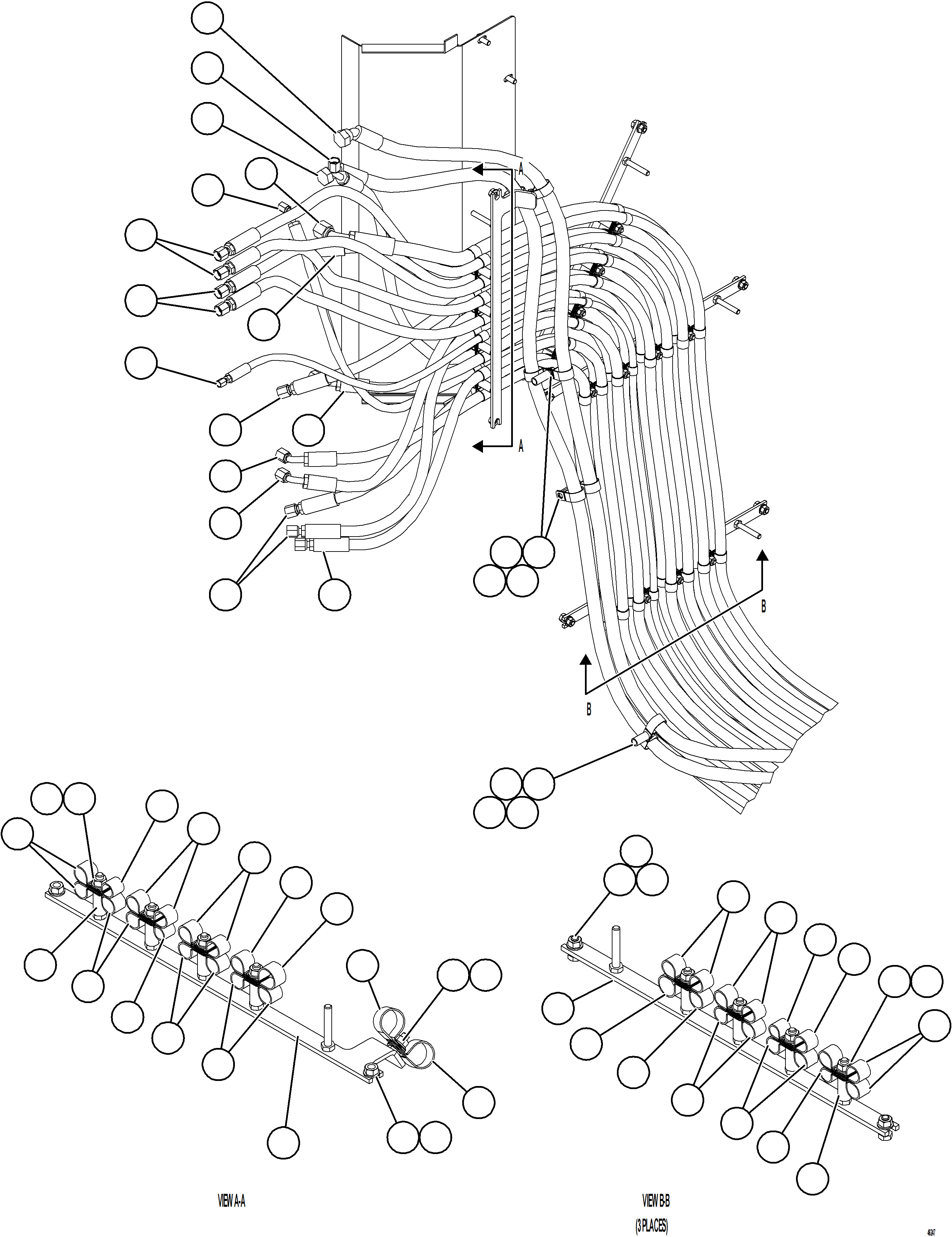 Komatsu parts book diagram for AFE62-BW 930E-4SE S/N A32123  COLLAHUASI: HYDRAULIC BRAKE CABINET HOSE ROUTING    2/3