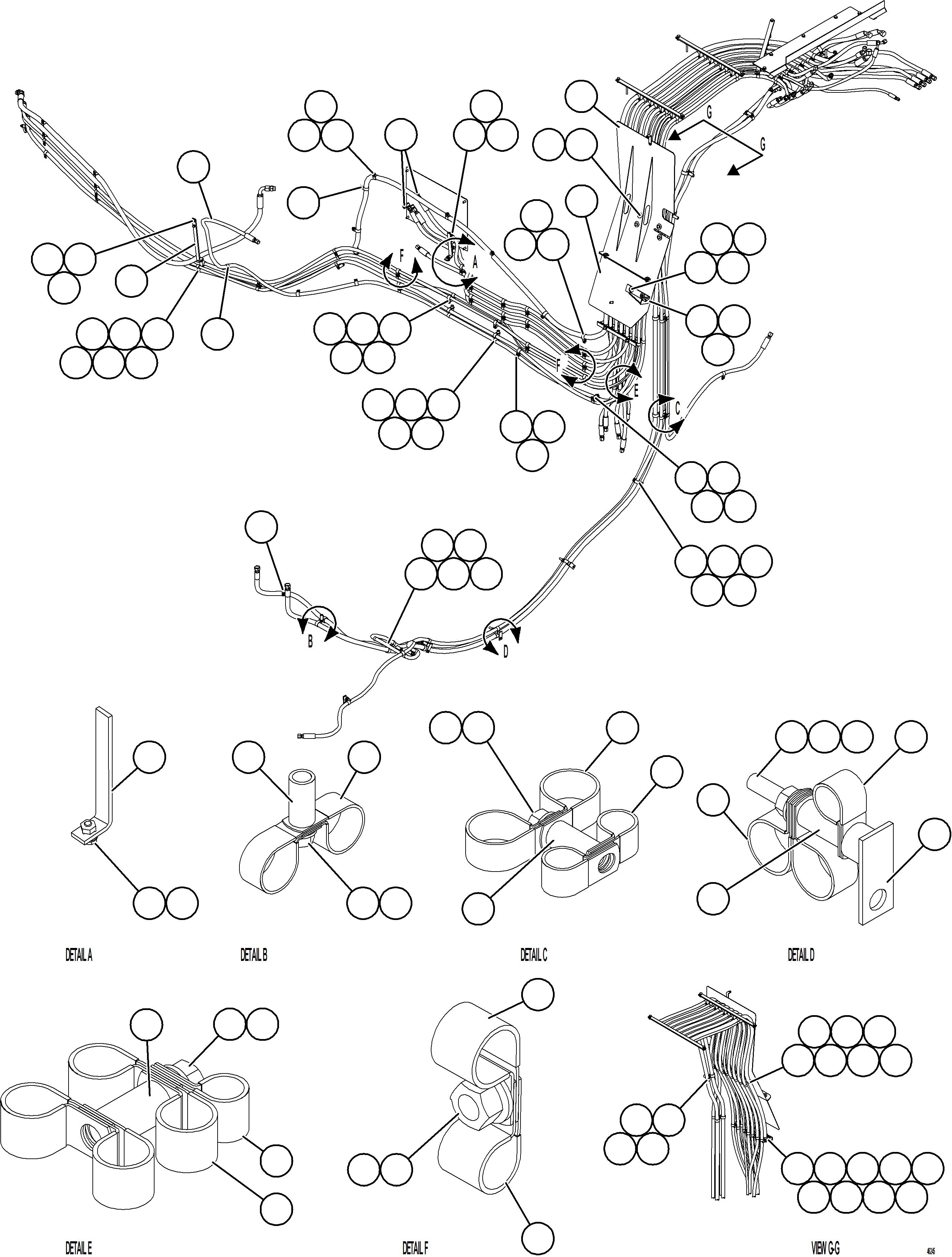 Komatsu parts book diagram for AFE62-BW 930E-4SE S/N A32123  COLLAHUASI: HYDRAULIC BRAKE CABINET HOSE ROUTING    3/3