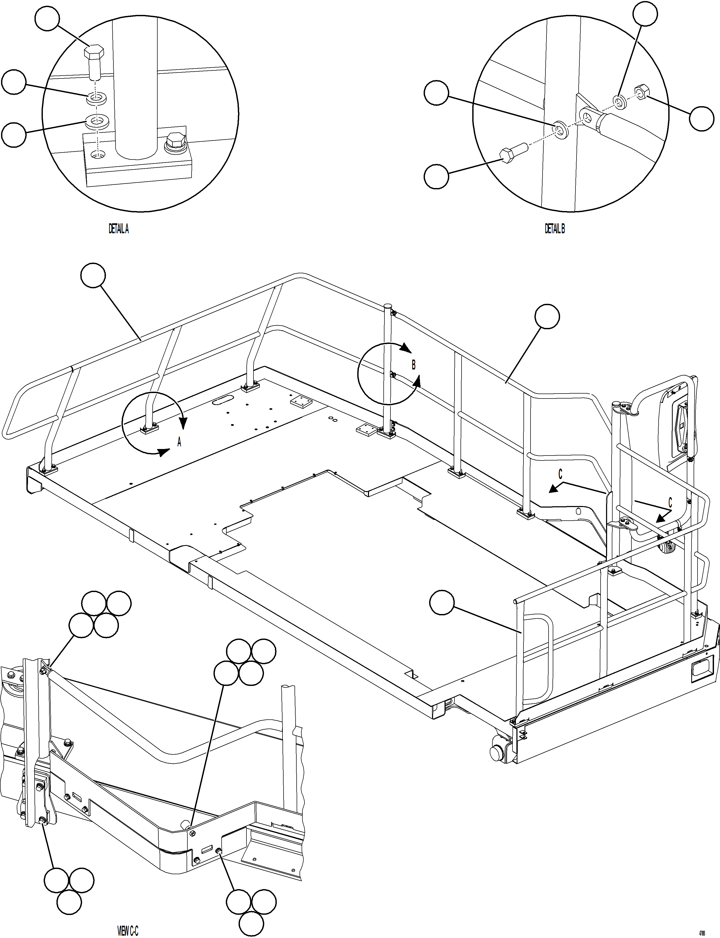 Dump Trucks Komatsu / AFE62-BY 930E-4SE S/N A32132 - A32133  EPSA(AFE62-BY) / LH DECK HANDRAILS(028 : 47095)