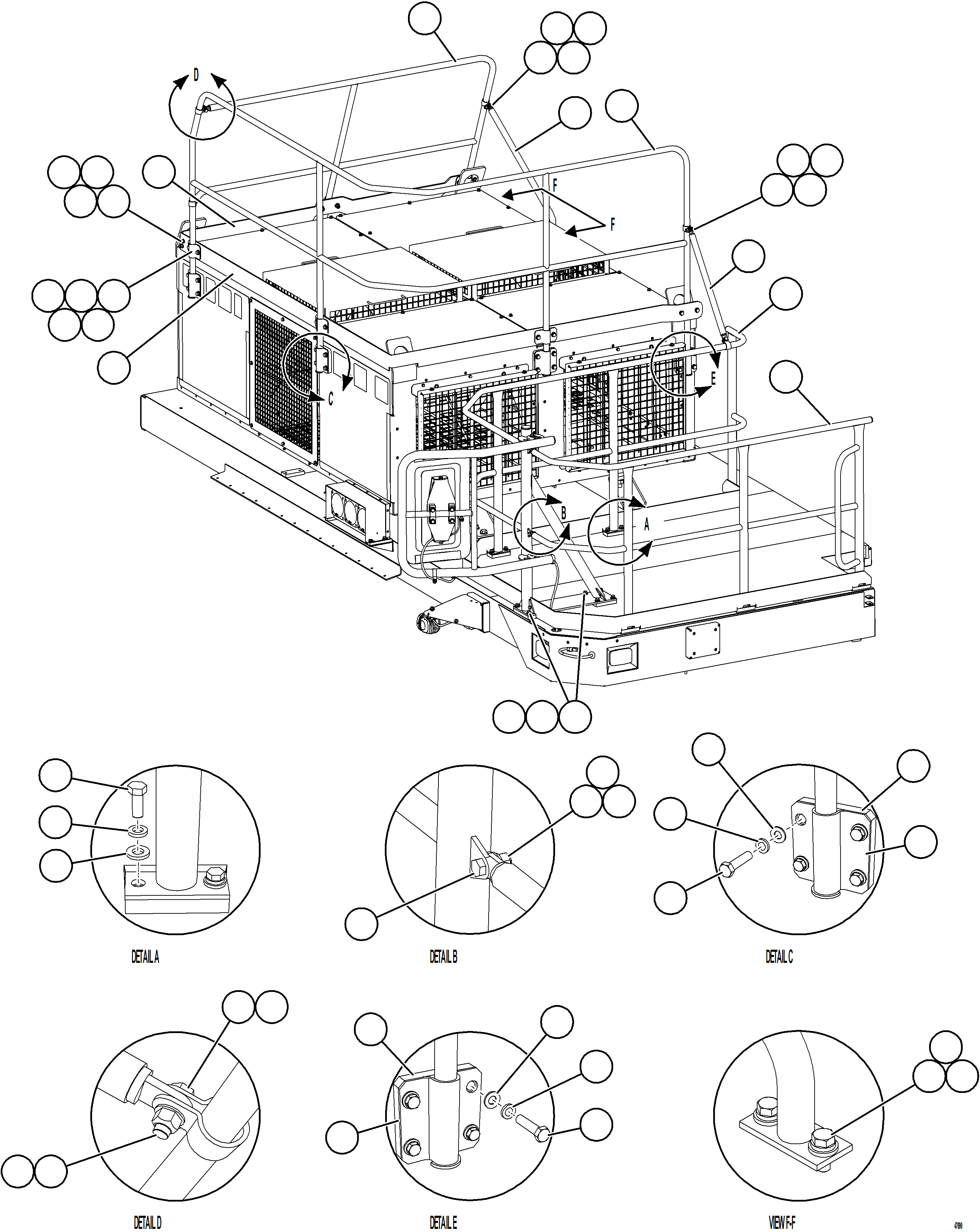 Dump Trucks Komatsu / AFE62-BY 930E-4SE S/N A32132 - A32133  EPSA(AFE62-BY) / RH DECK HANDRAILS(030 : 47090)