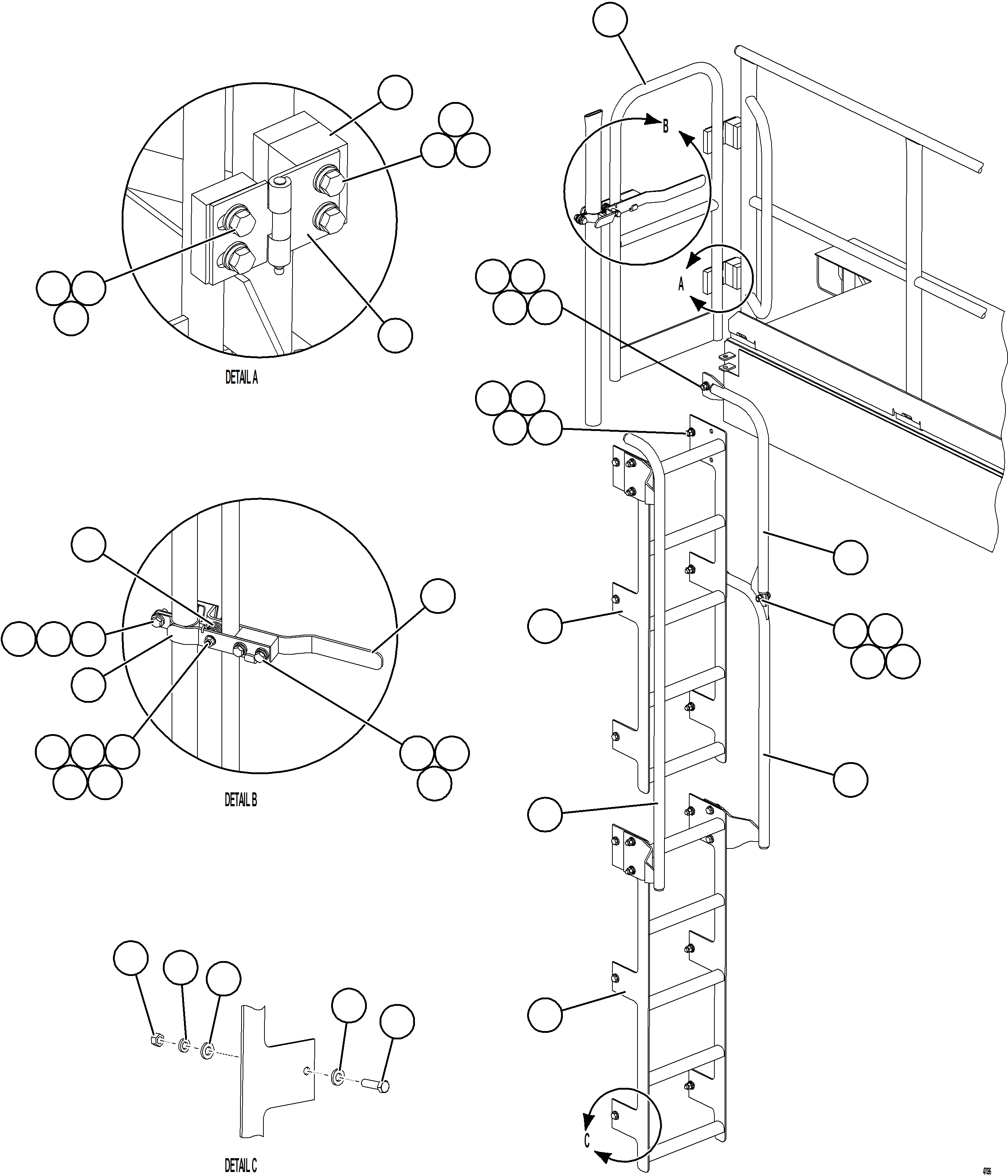 Dump Trucks Komatsu / AFE62-BY 930E-4SE S/N A32132 - A32133  EPSA(AFE62-BY) / LH GATE & LADDER(040 : 47096)