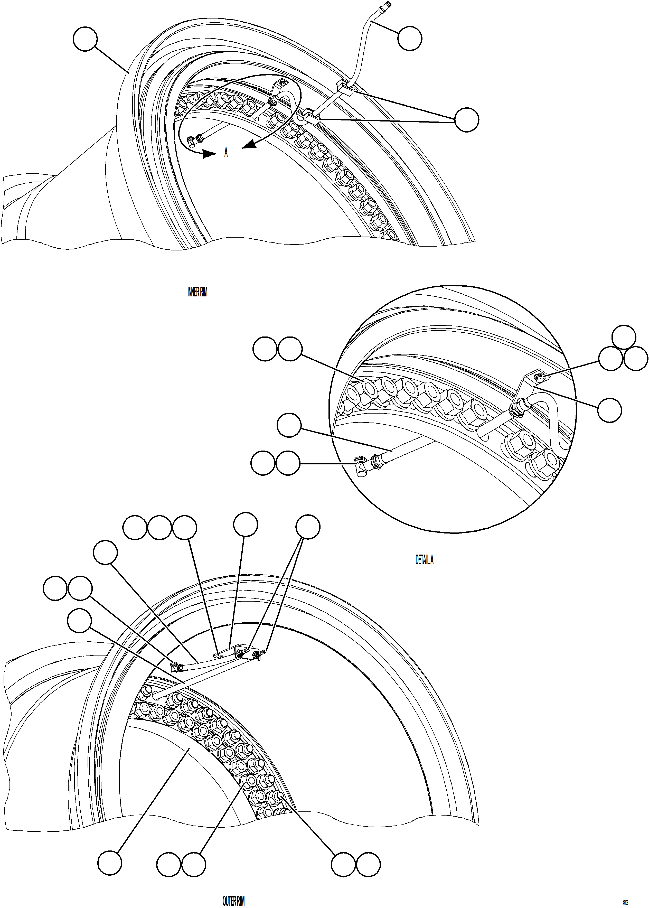 Dump Trucks Komatsu / AFE62-BY 930E-4SE S/N A32132 - A32133  EPSA(AFE62-BY) / REAR WHEELS & MOUNTING(122 : 47108)