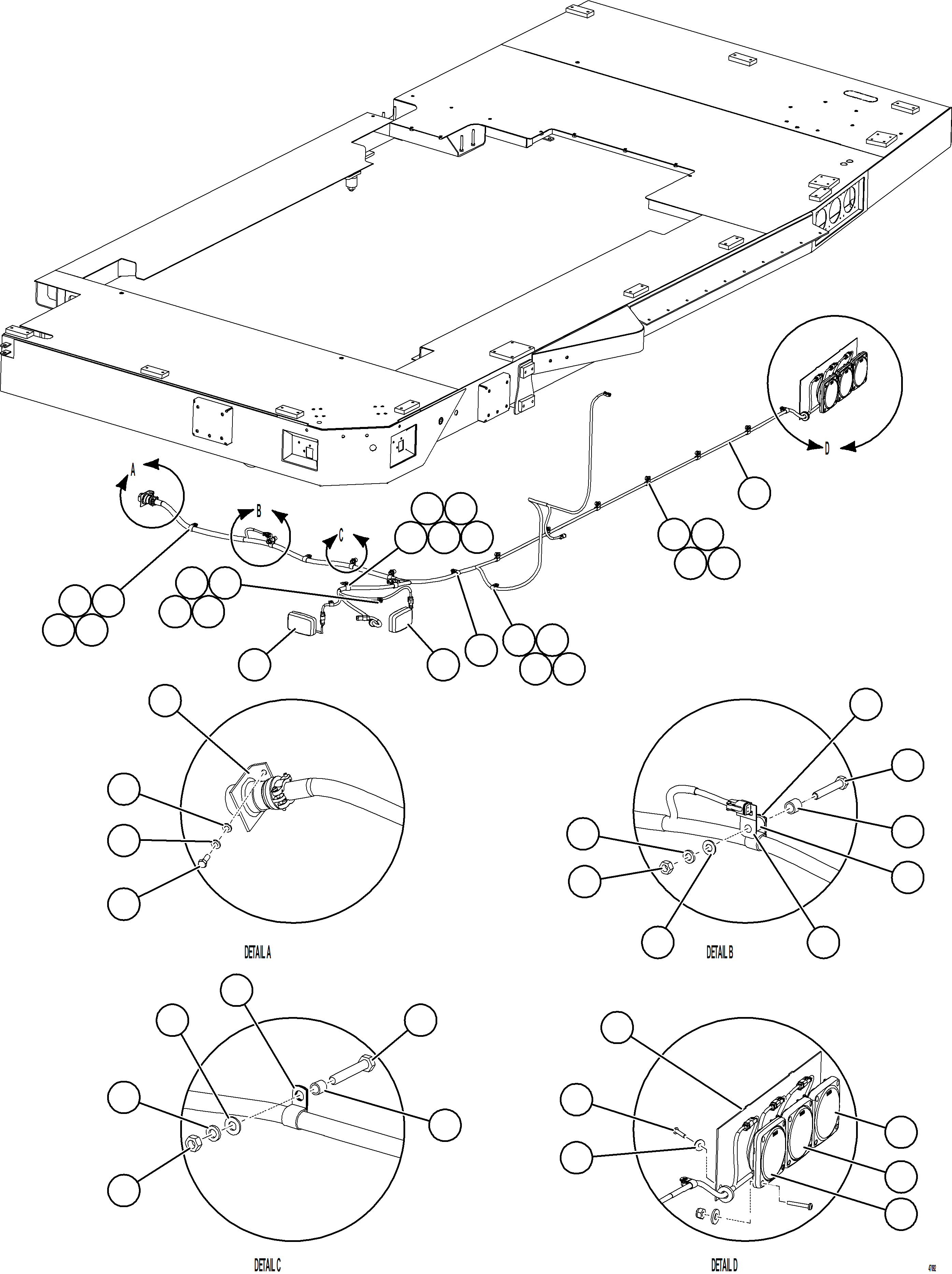 Dump Trucks Komatsu / AFE62-BY 930E-4SE S/N A32132 - A32133  EPSA(AFE62-BY) / LH DECK WIRING & LIGHTS(316 : 47092)